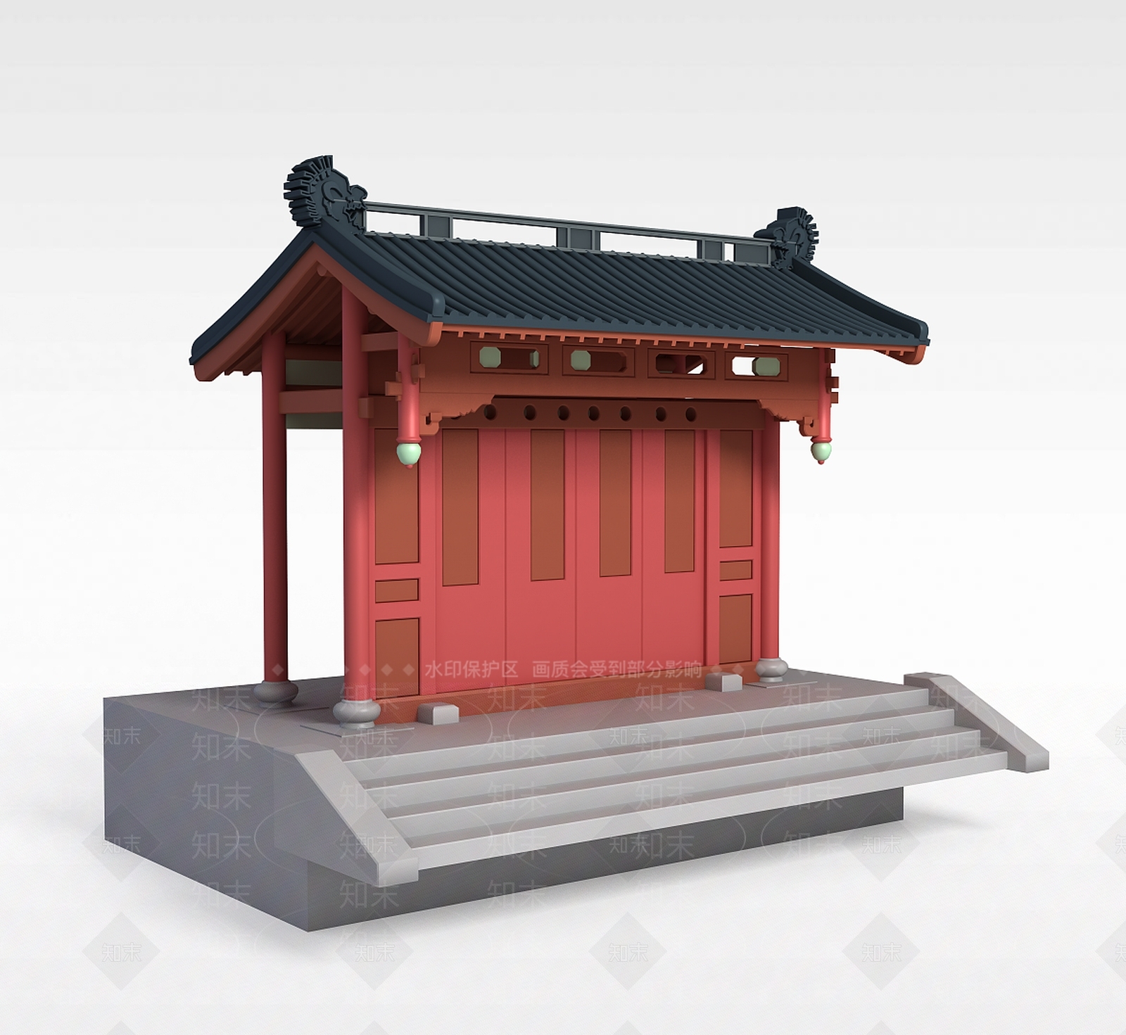 中式建筑构件3D模型下载【ID:1199157984】