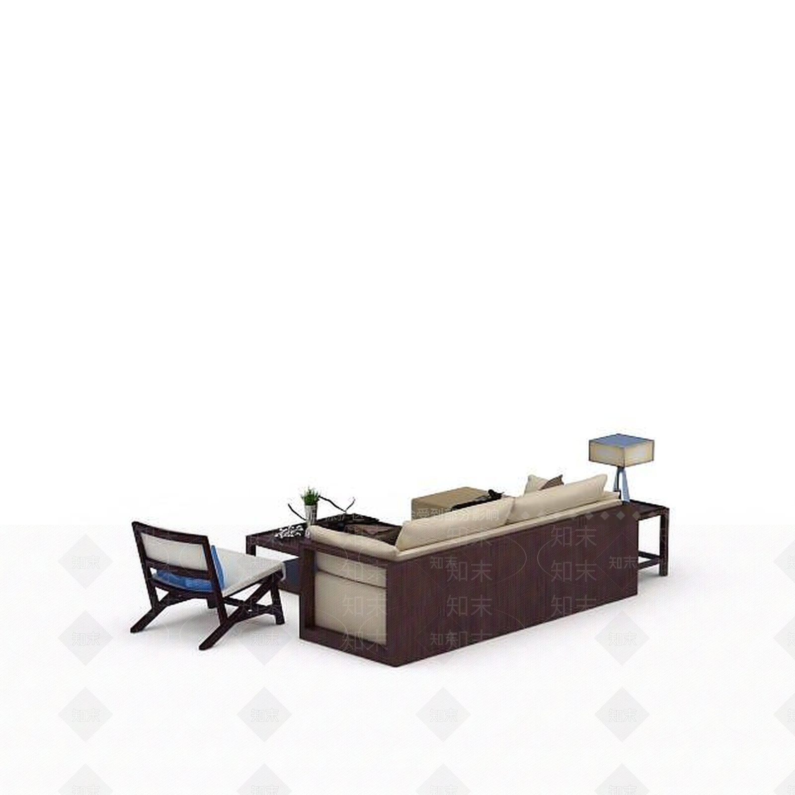 中式沙发组合3D模型下载【ID:1199158542】