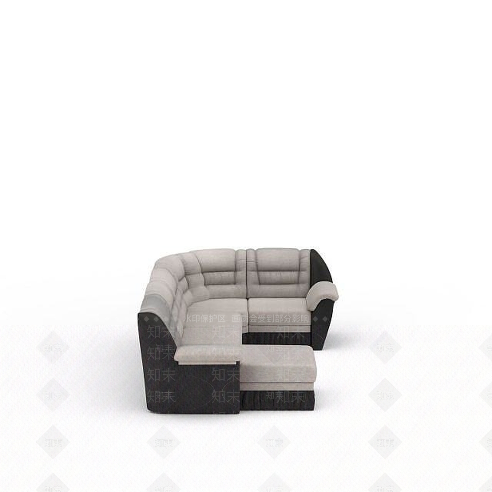 现代客厅转角沙发3D模型下载【ID:1199160084】