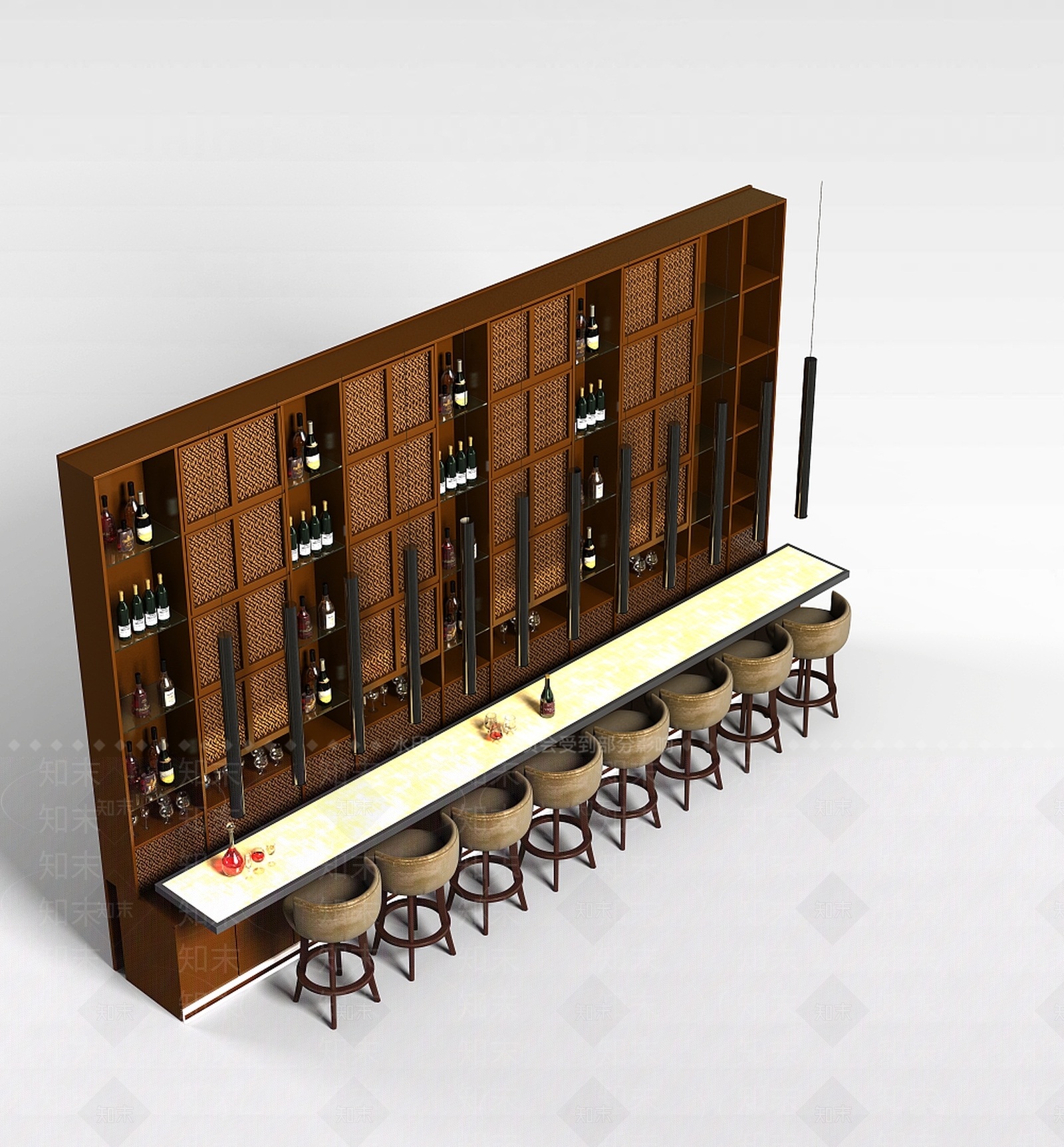 现代吧台3D模型下载【ID:1199160895】