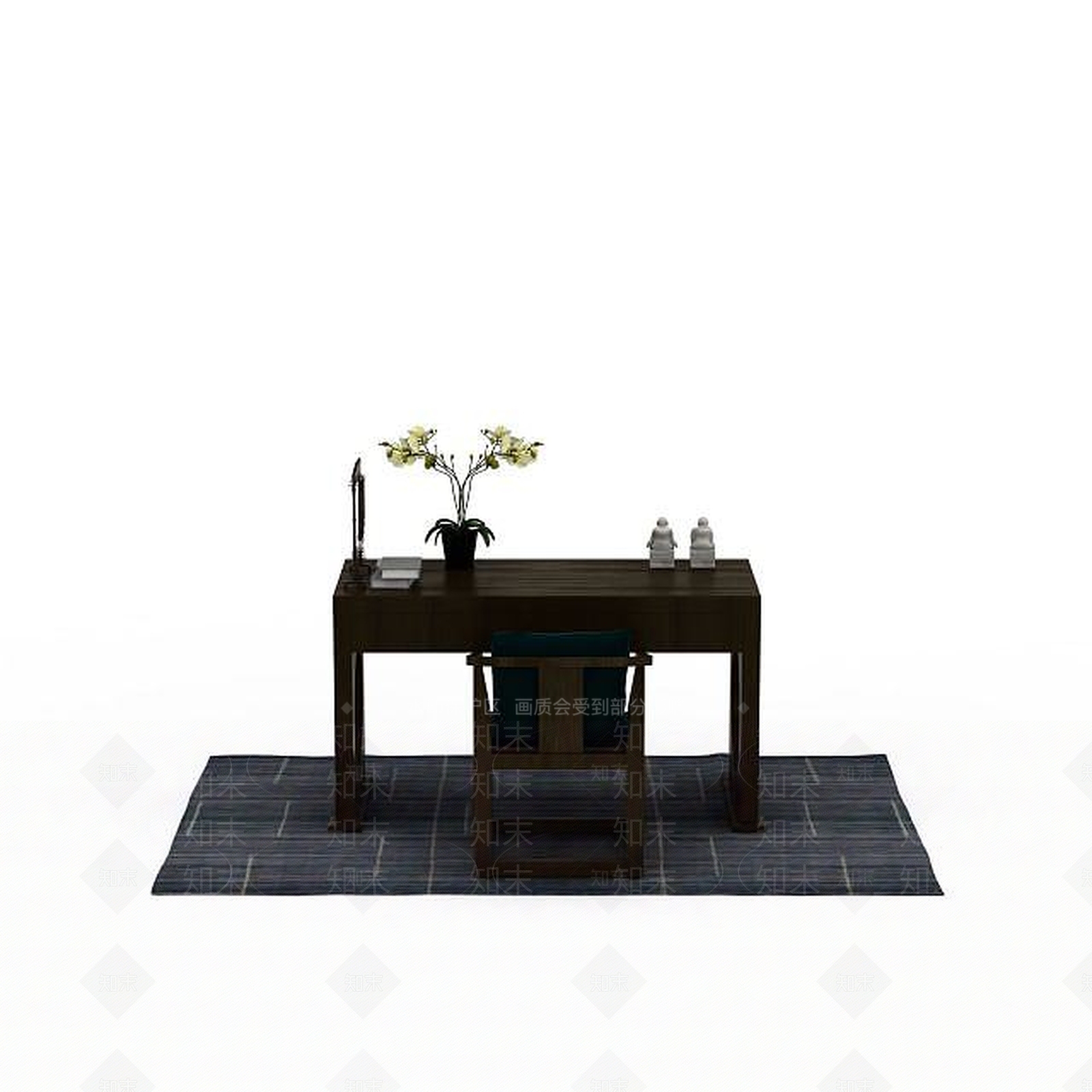 现代木质写字台3D模型下载【ID:1199162271】
