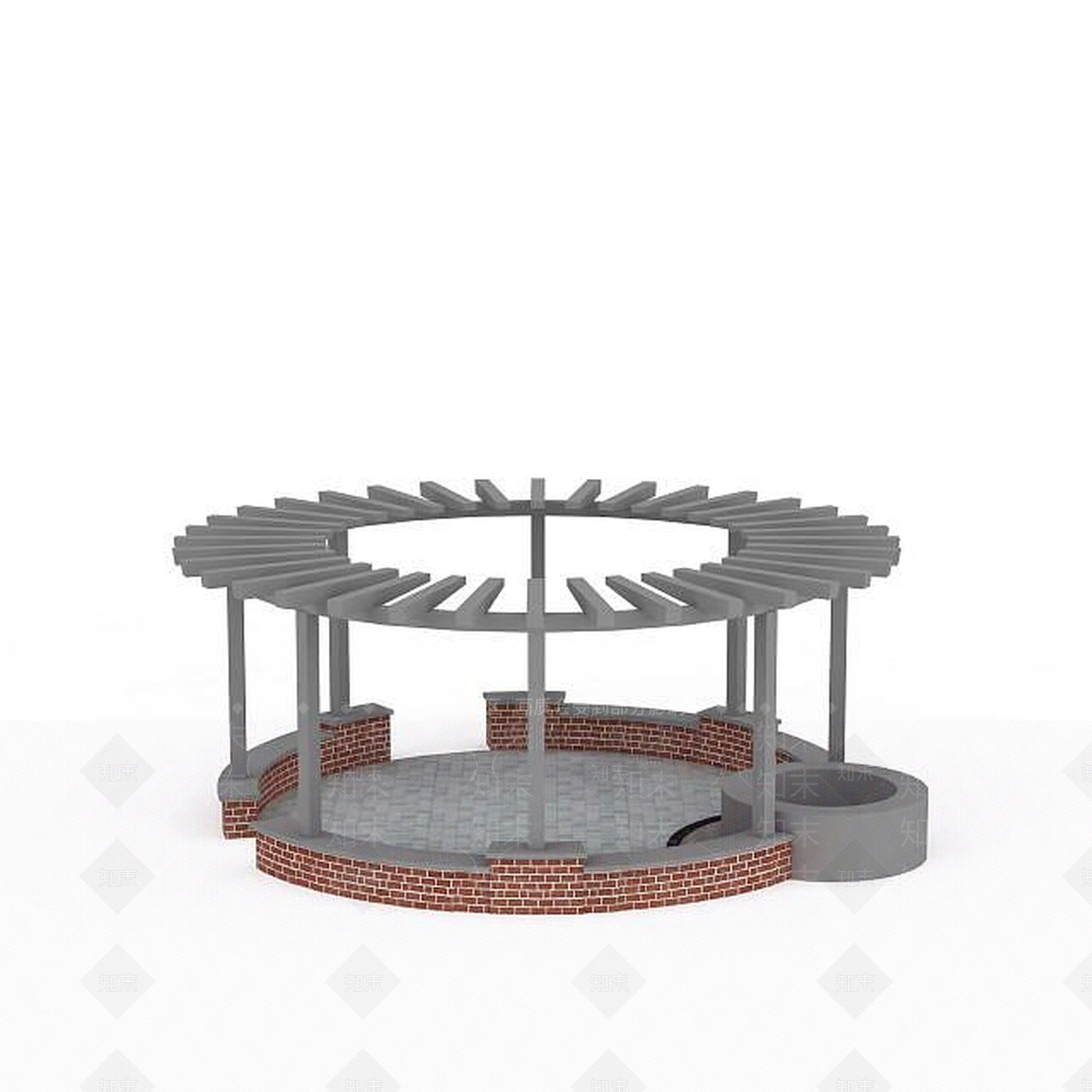 现代圆廊3D模型下载【ID:1199162852】