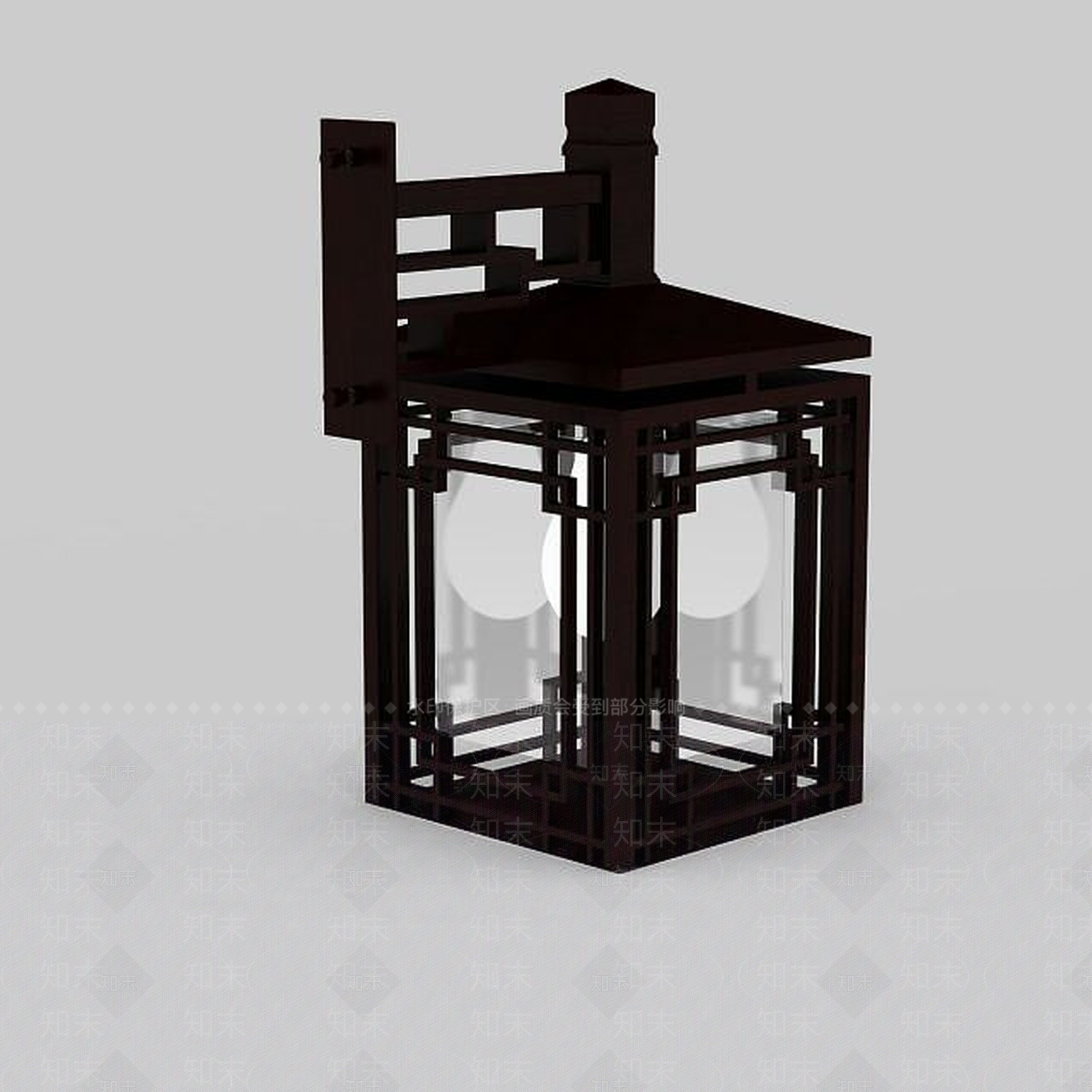 中式室外壁灯3D模型下载【ID:1199162817】