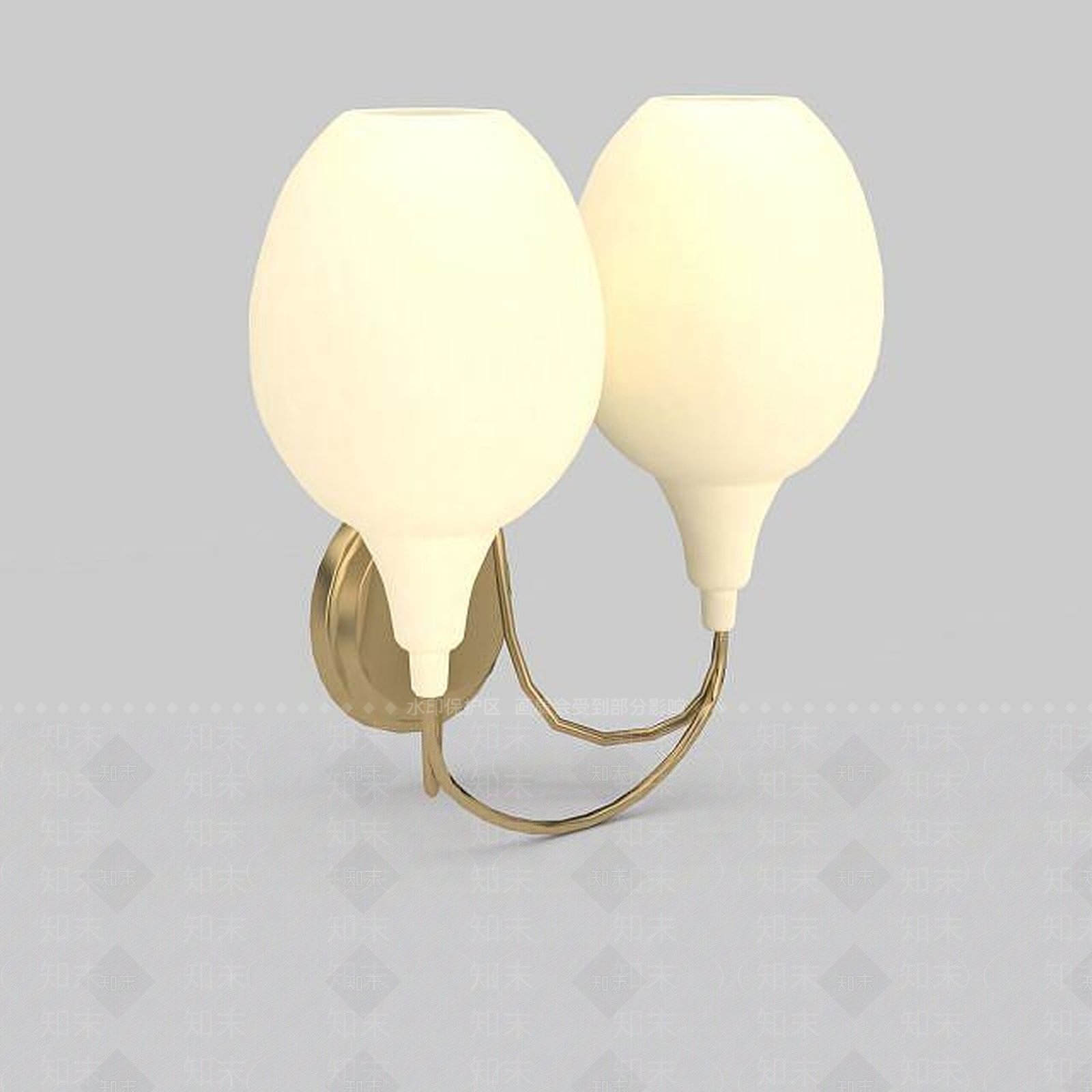 现代双头壁灯3D模型下载【ID:1199163116】