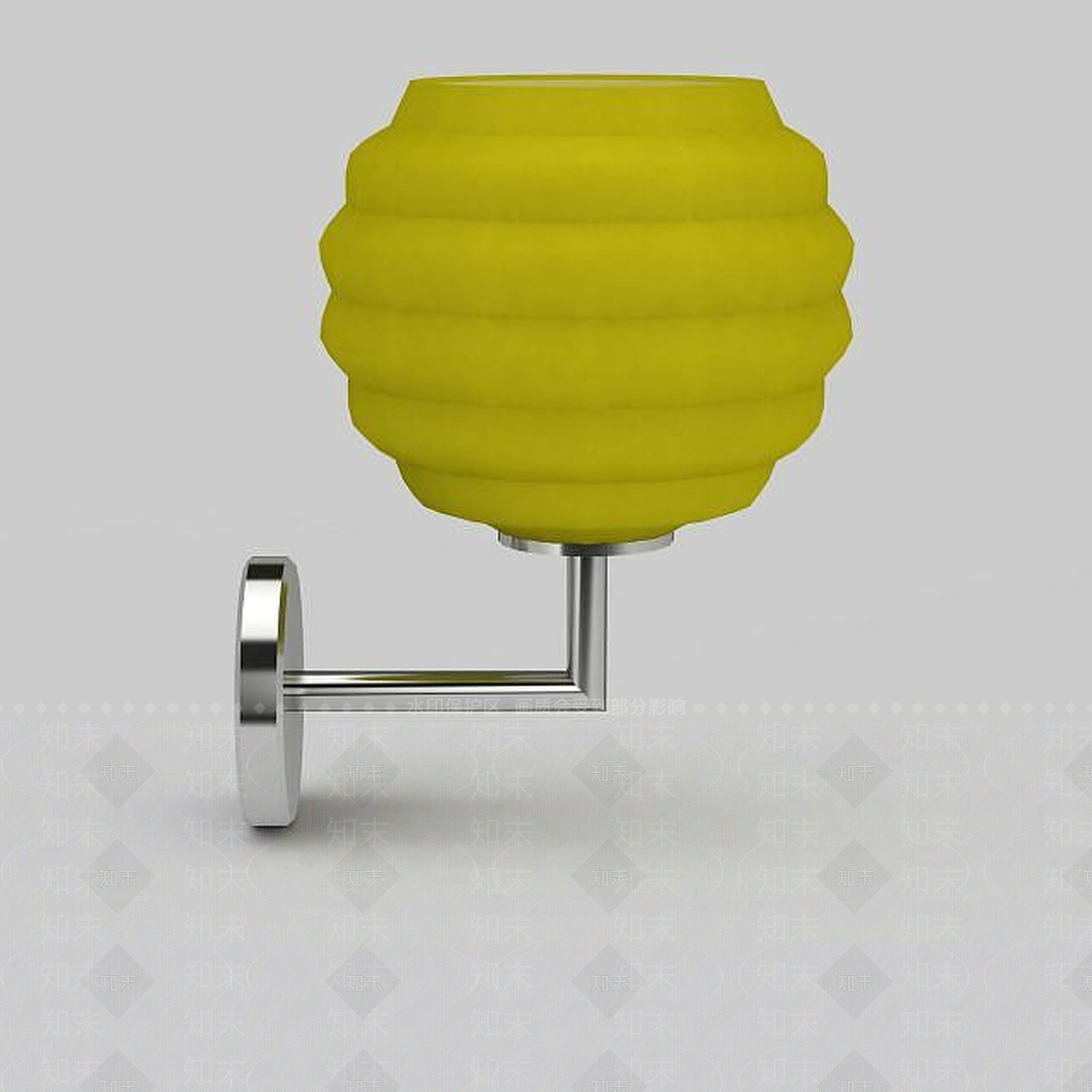 现代黄色螺旋壁灯3D模型下载【ID:1199163897】