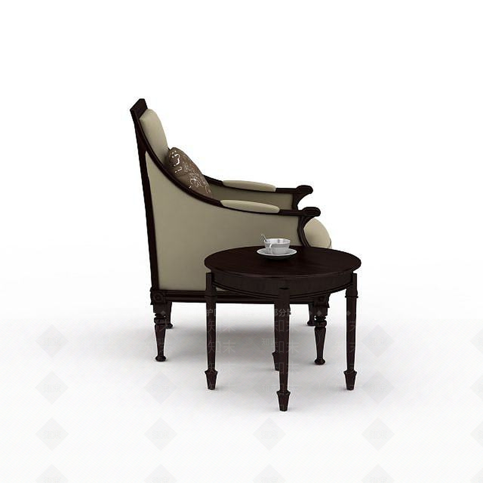 中式实木桌椅3D模型下载【ID:1199164335】