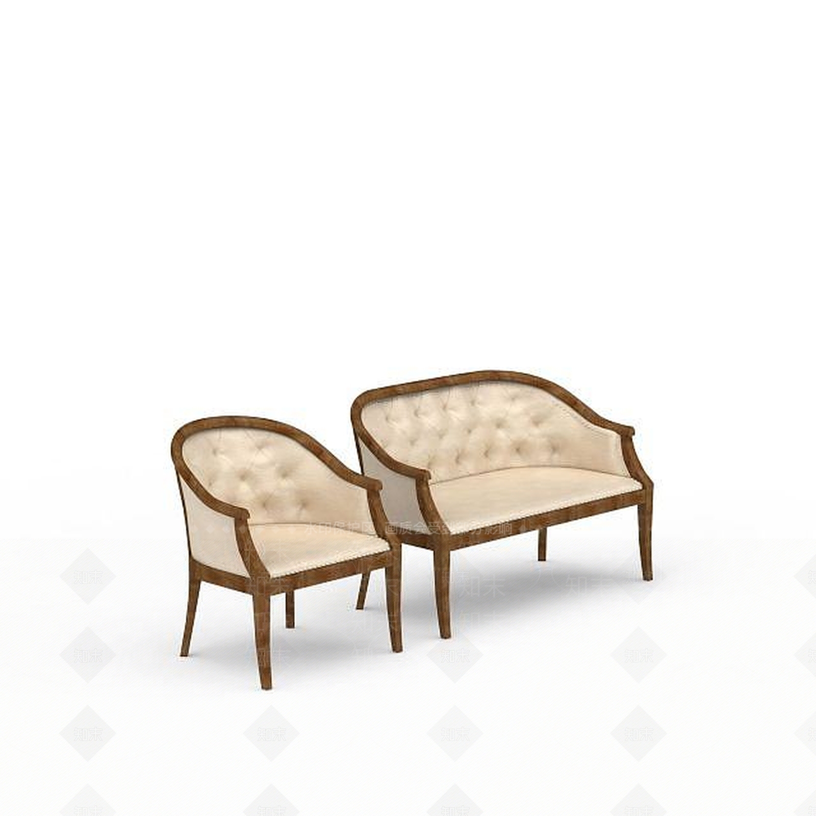 现代弧形靠背沙发3D模型下载【ID:1199164403】