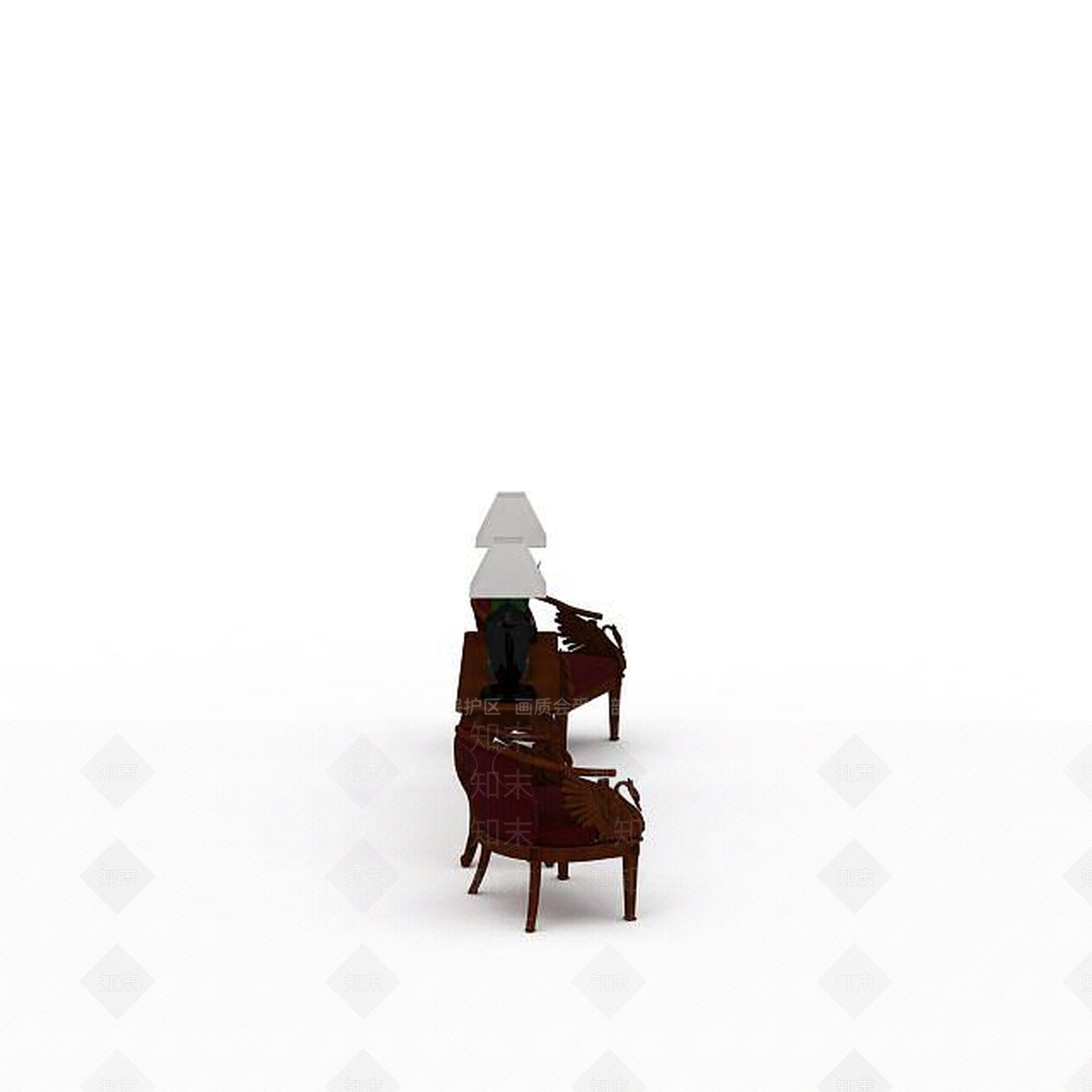 中式实木桌椅3D模型下载【ID:1199164660】