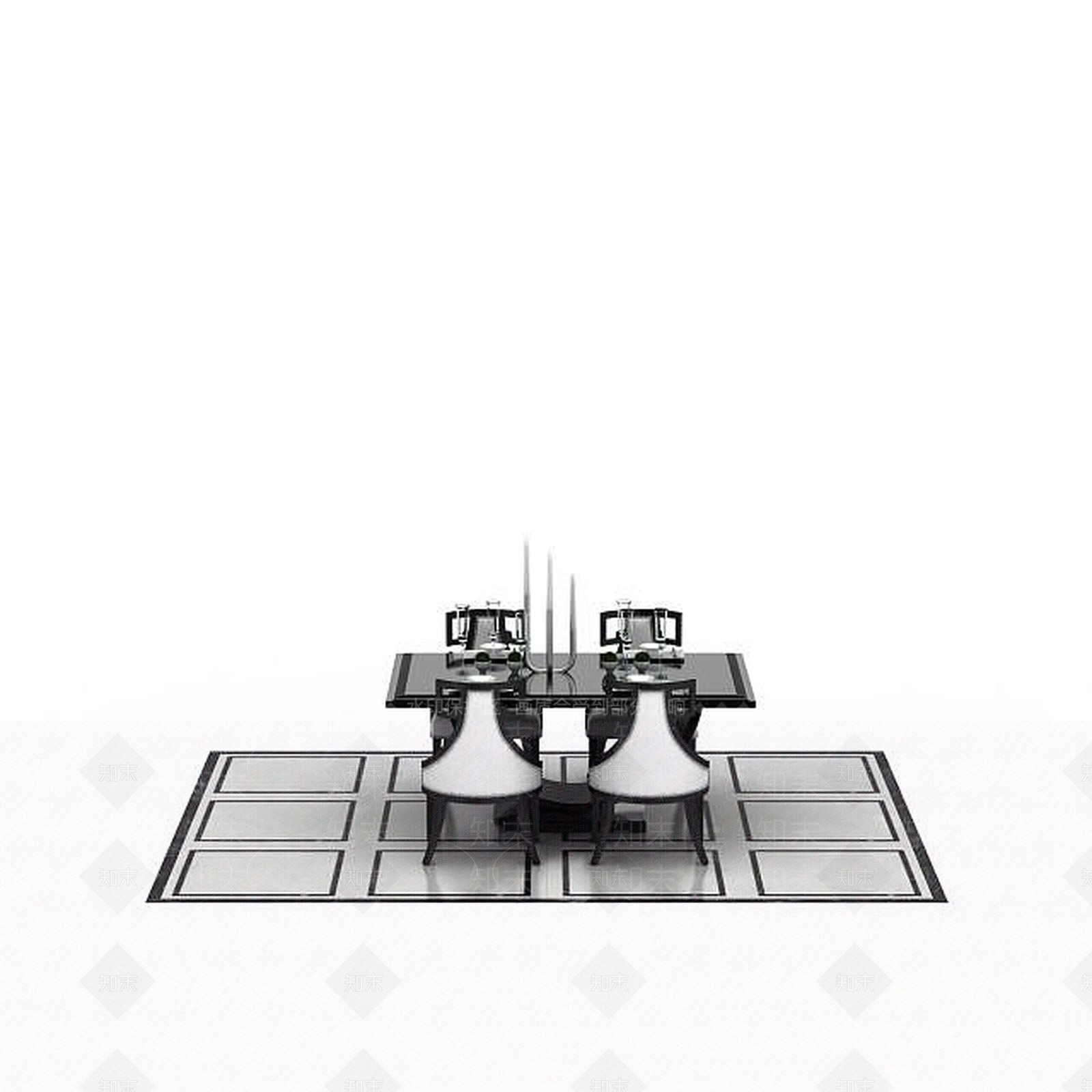 现代欧式餐桌3D模型下载【ID:1199164823】