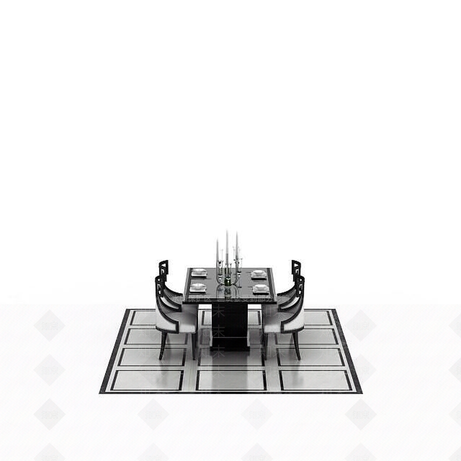 现代欧式餐桌3D模型下载【ID:1199164823】