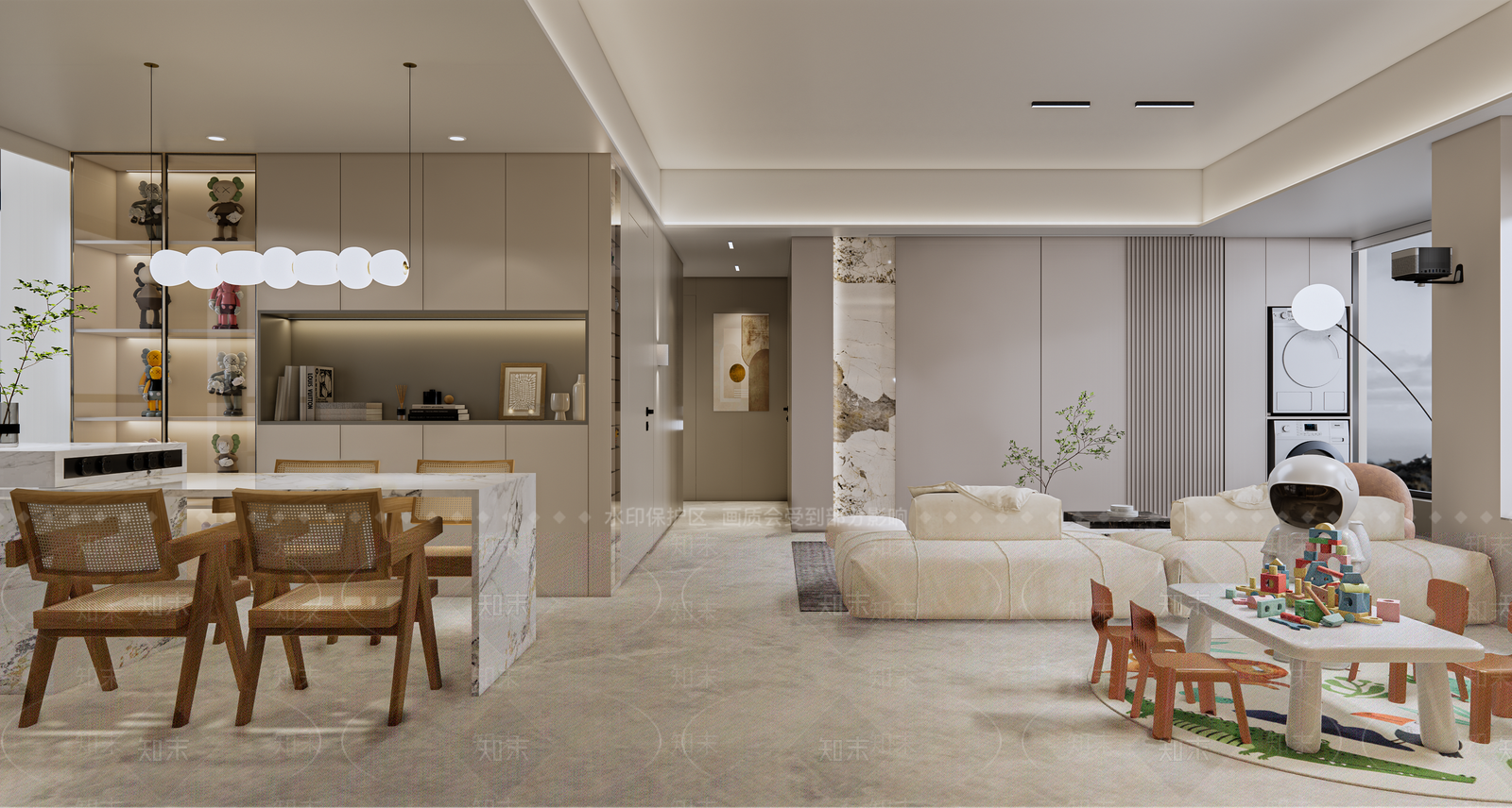 新中式家居客厅SU模型下载【ID:1199240350】