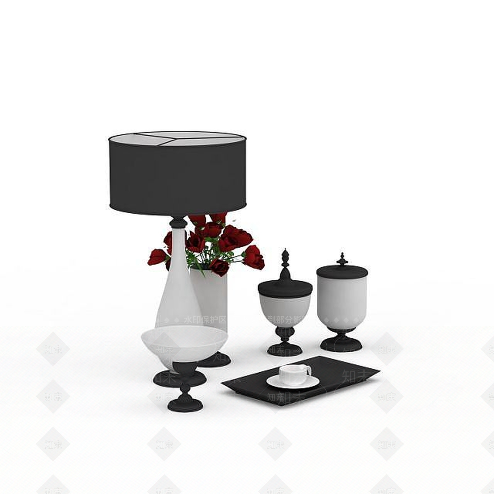现代客厅陈设品3D模型下载【ID:1199166027】