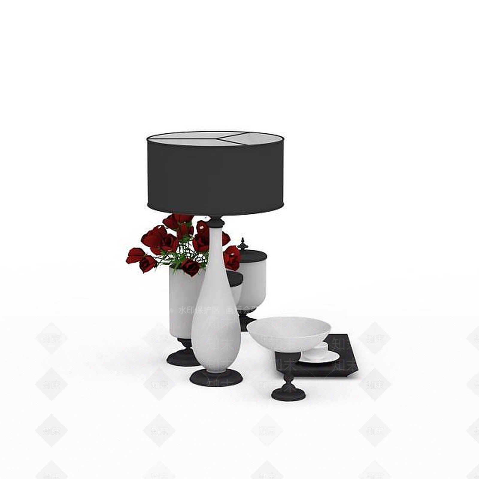 现代客厅陈设品3D模型下载【ID:1199166027】