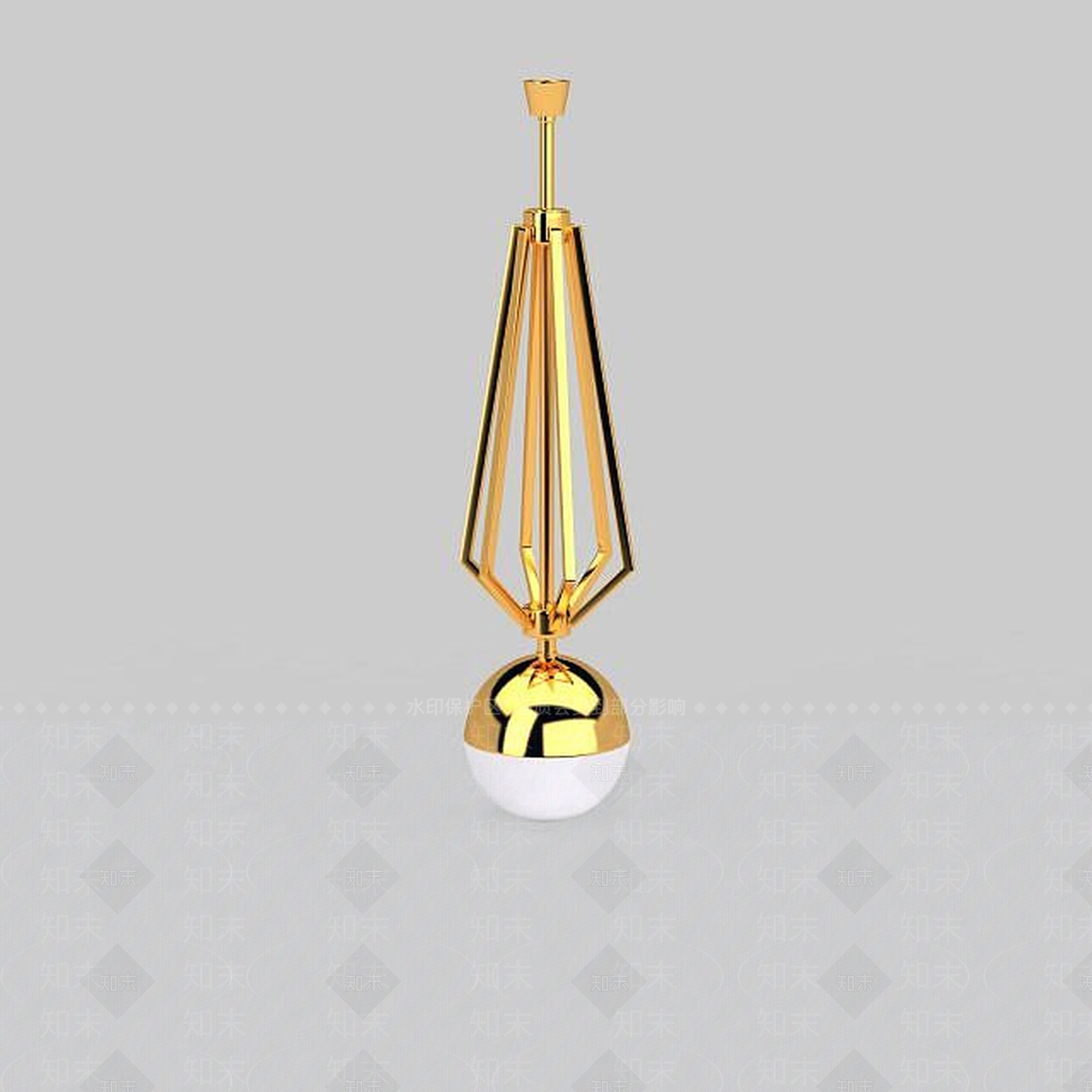 现代创意金色吊灯3D模型下载【ID:1199167734】