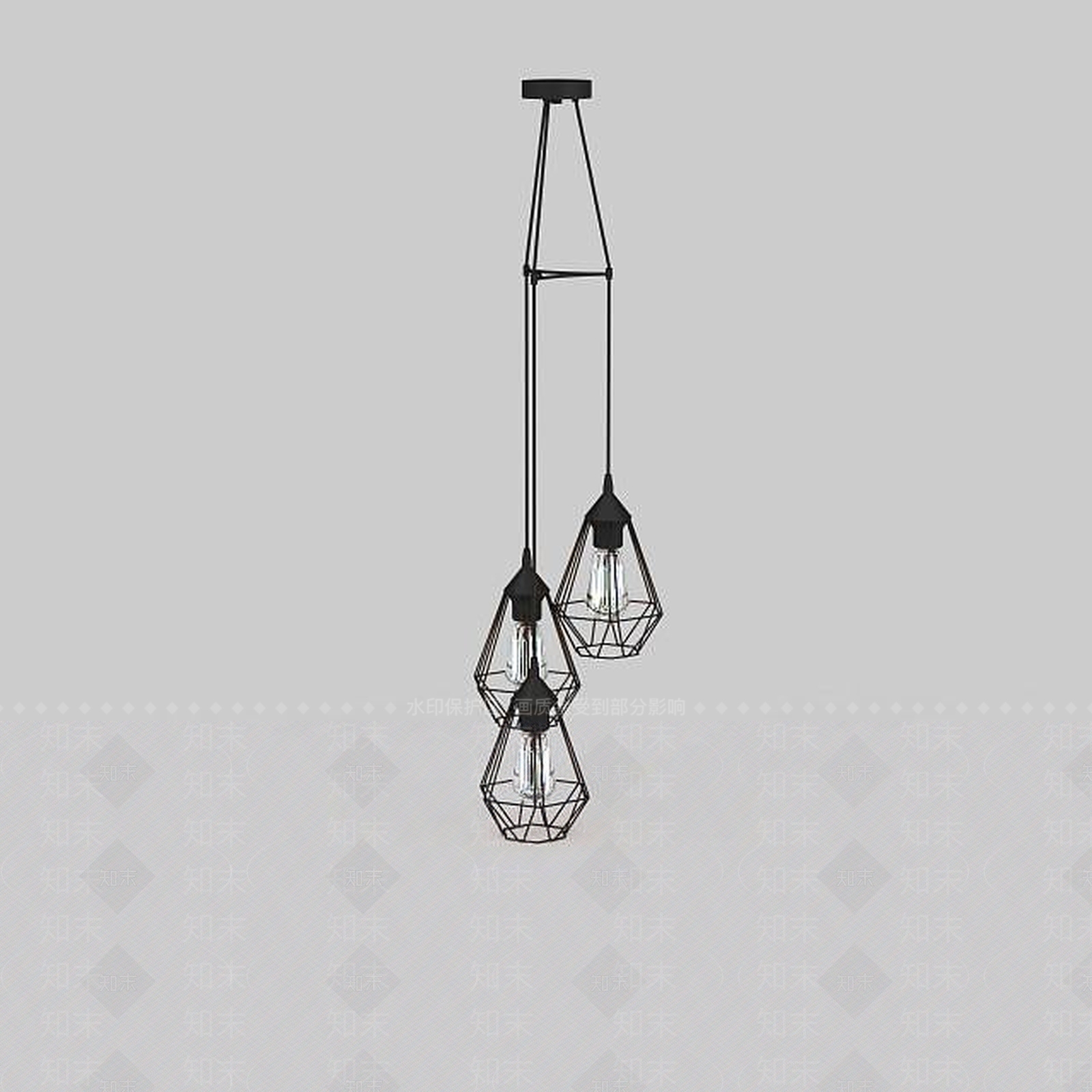 现代工业铁艺吊灯3D模型下载【ID:1199167846】