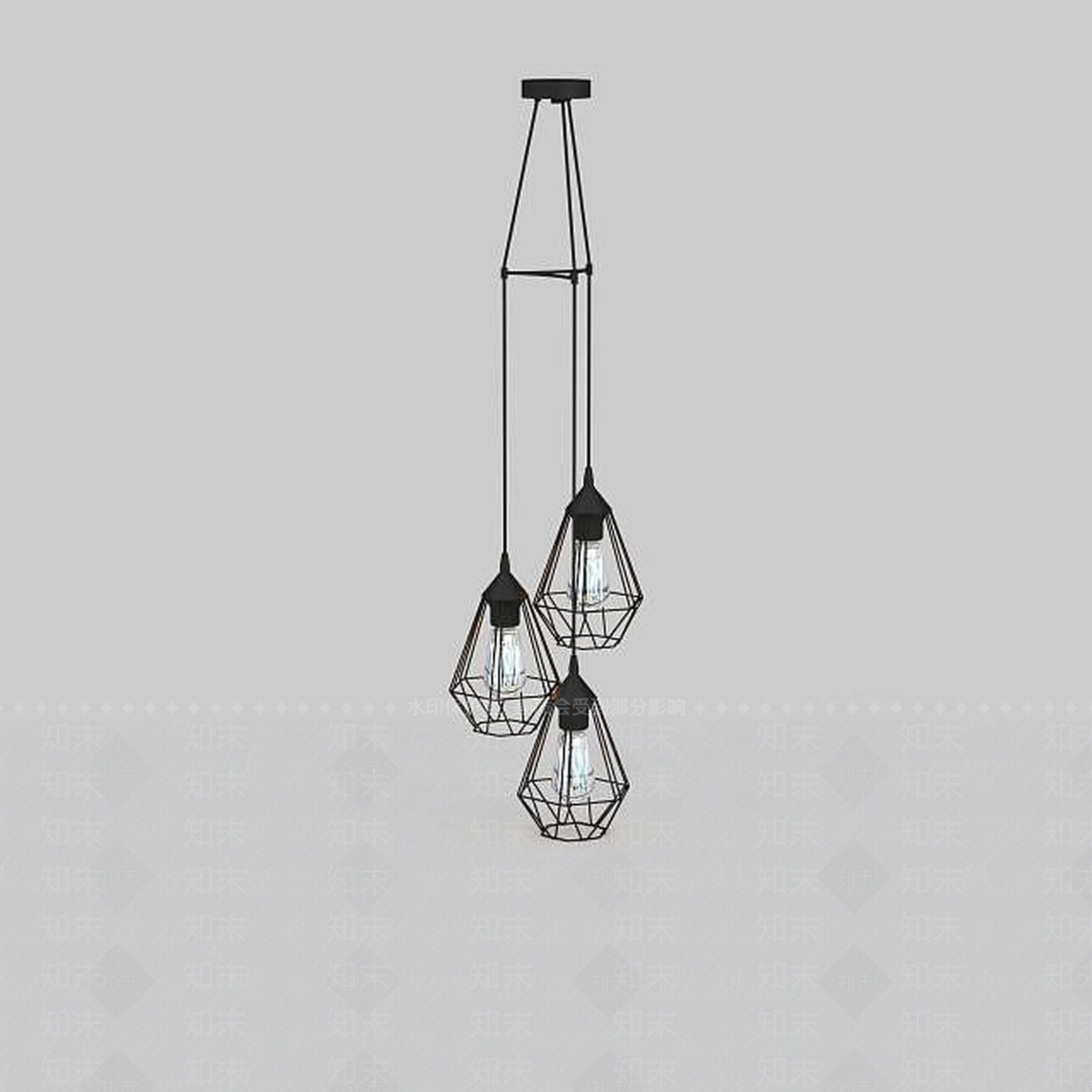 现代工业铁艺吊灯3D模型下载【ID:1199167846】