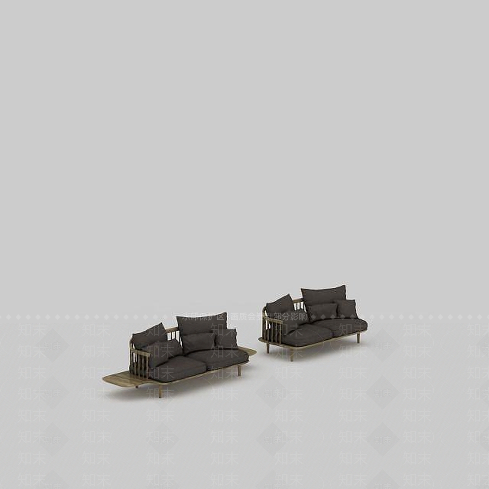 现代木质软面沙发3D模型下载【ID:1199168764】