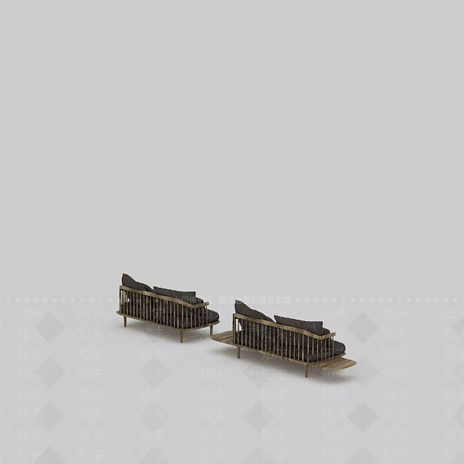 现代木质软面沙发3D模型下载【ID:1199168764】