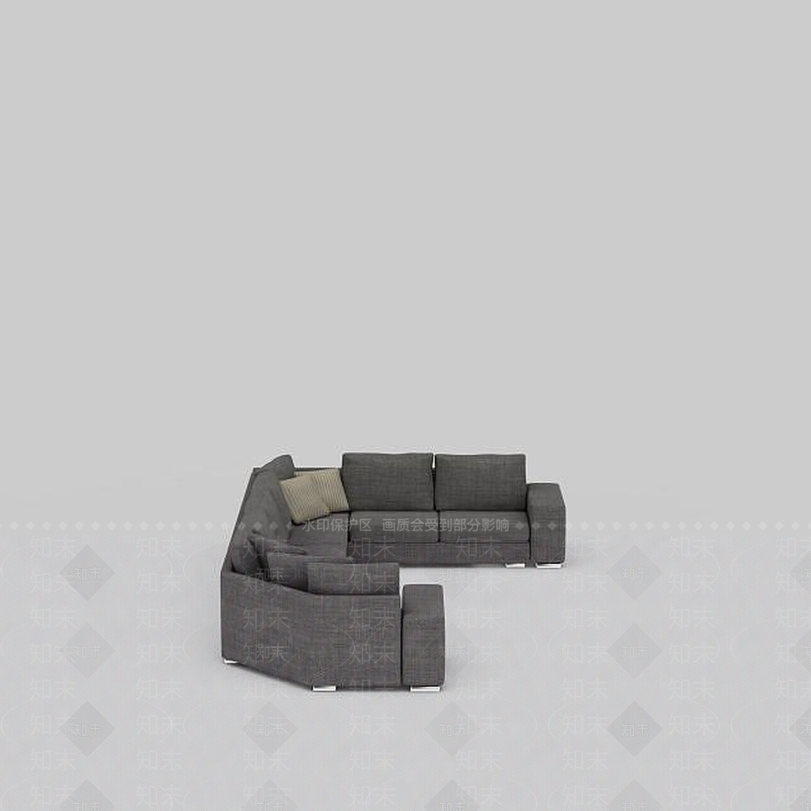 现代客厅转角沙发3D模型下载【ID:1199169162】