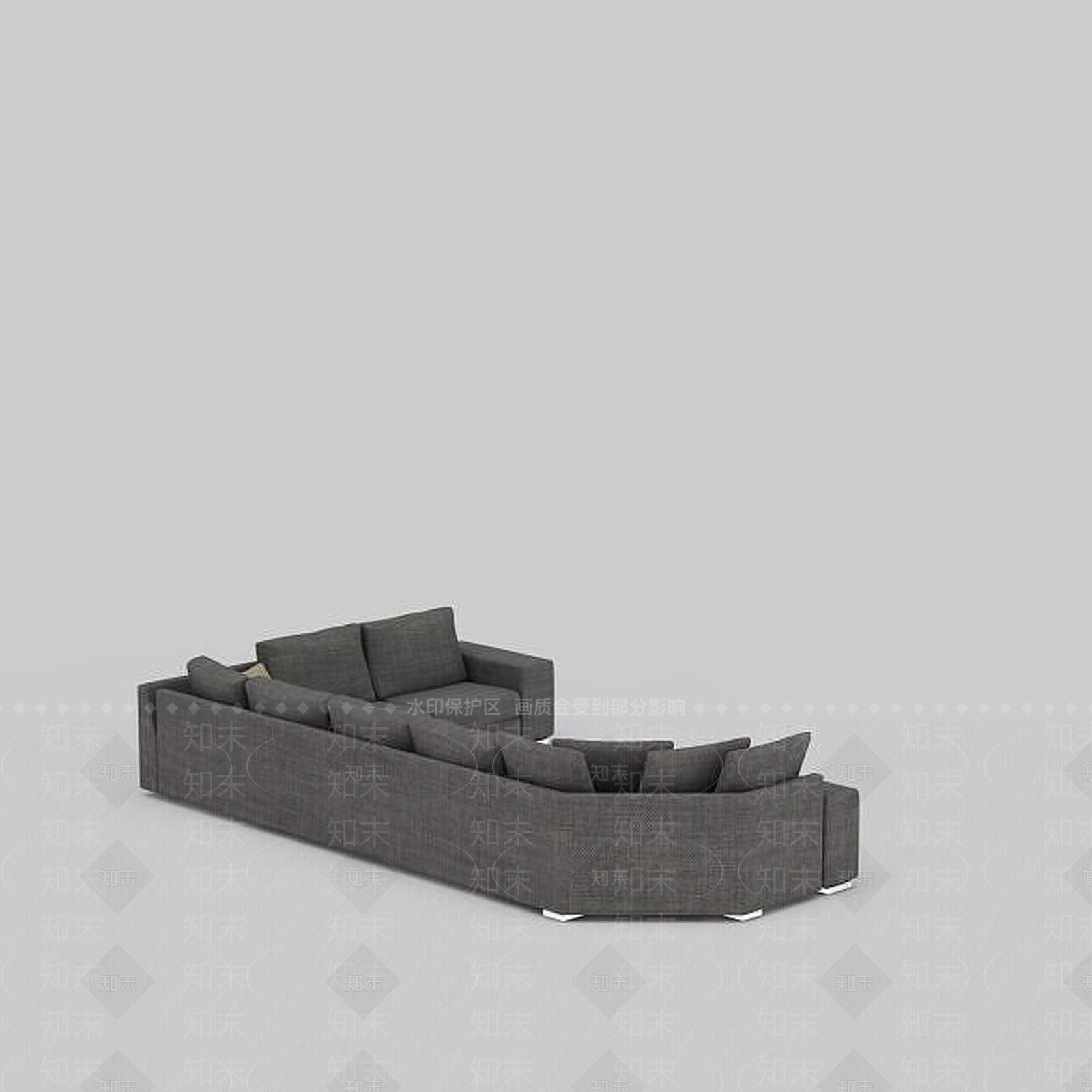 现代客厅转角沙发3D模型下载【ID:1199169162】