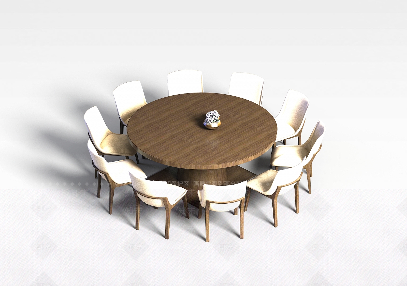 现代圆形餐桌3D模型下载【ID:1199170278】
