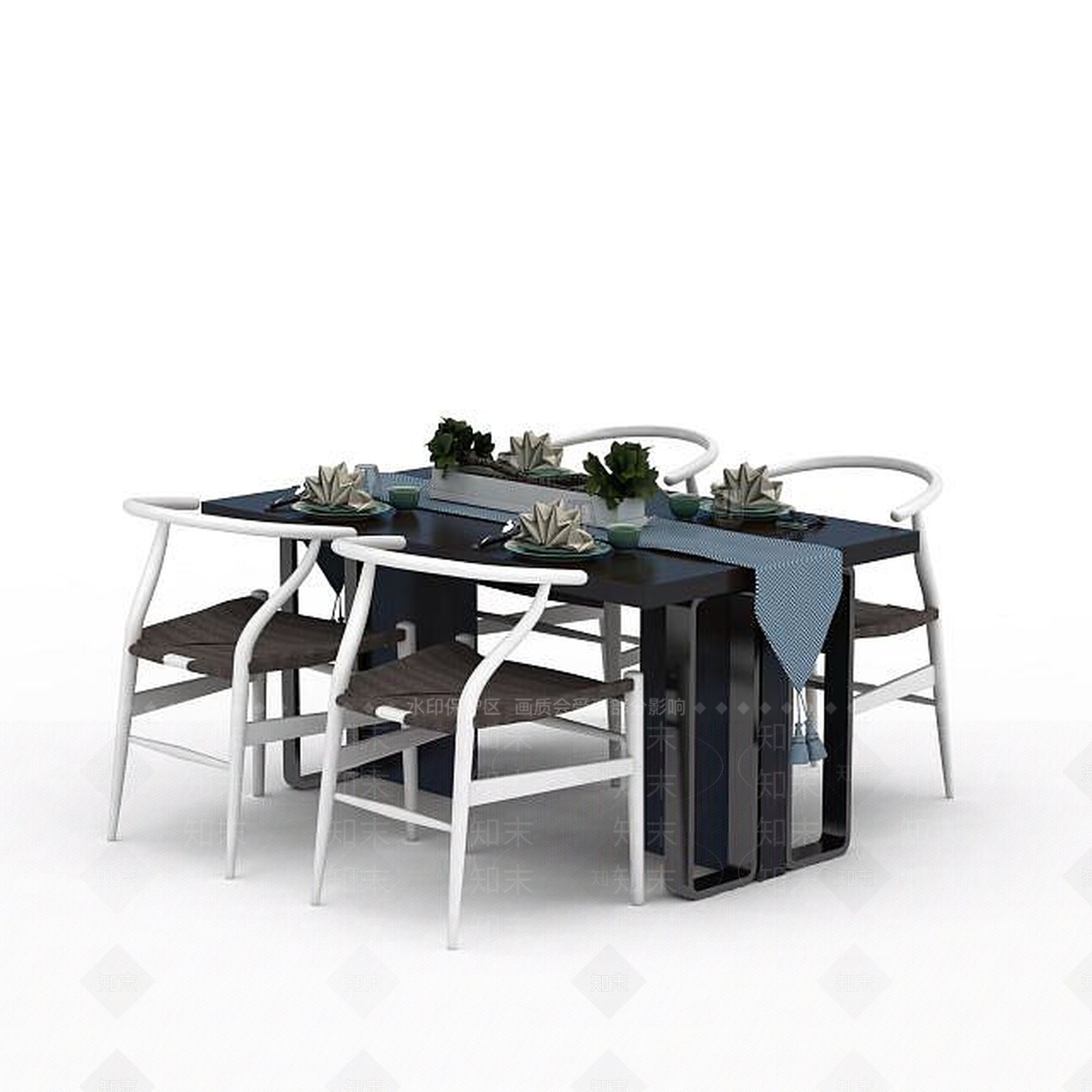 现代客厅餐桌3D模型下载【ID:1199170470】