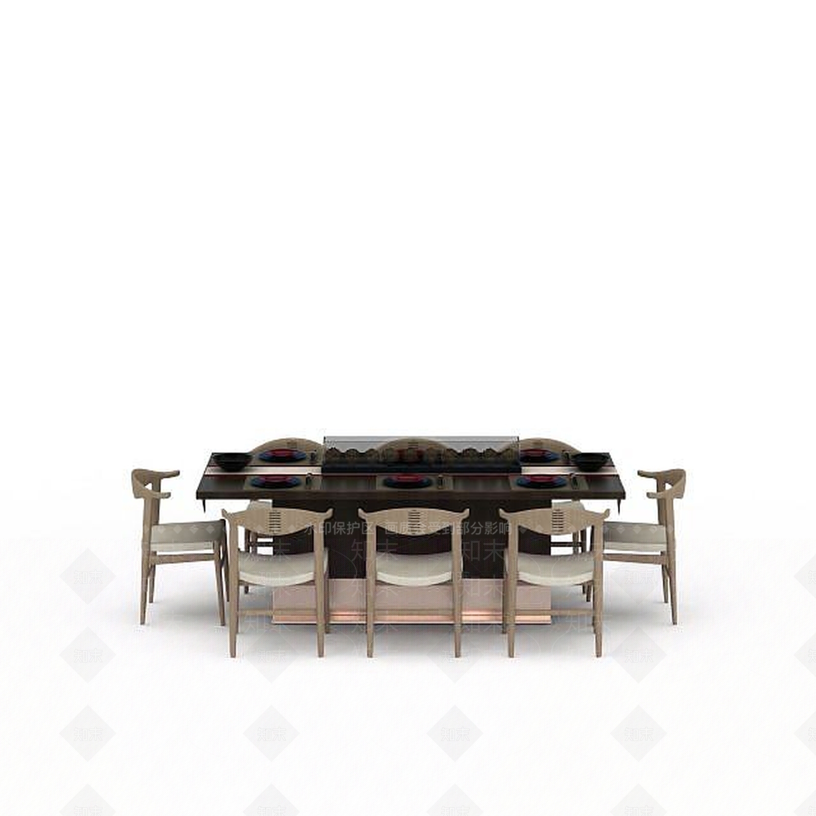 现代餐厅餐桌3D模型下载【ID:1199170598】