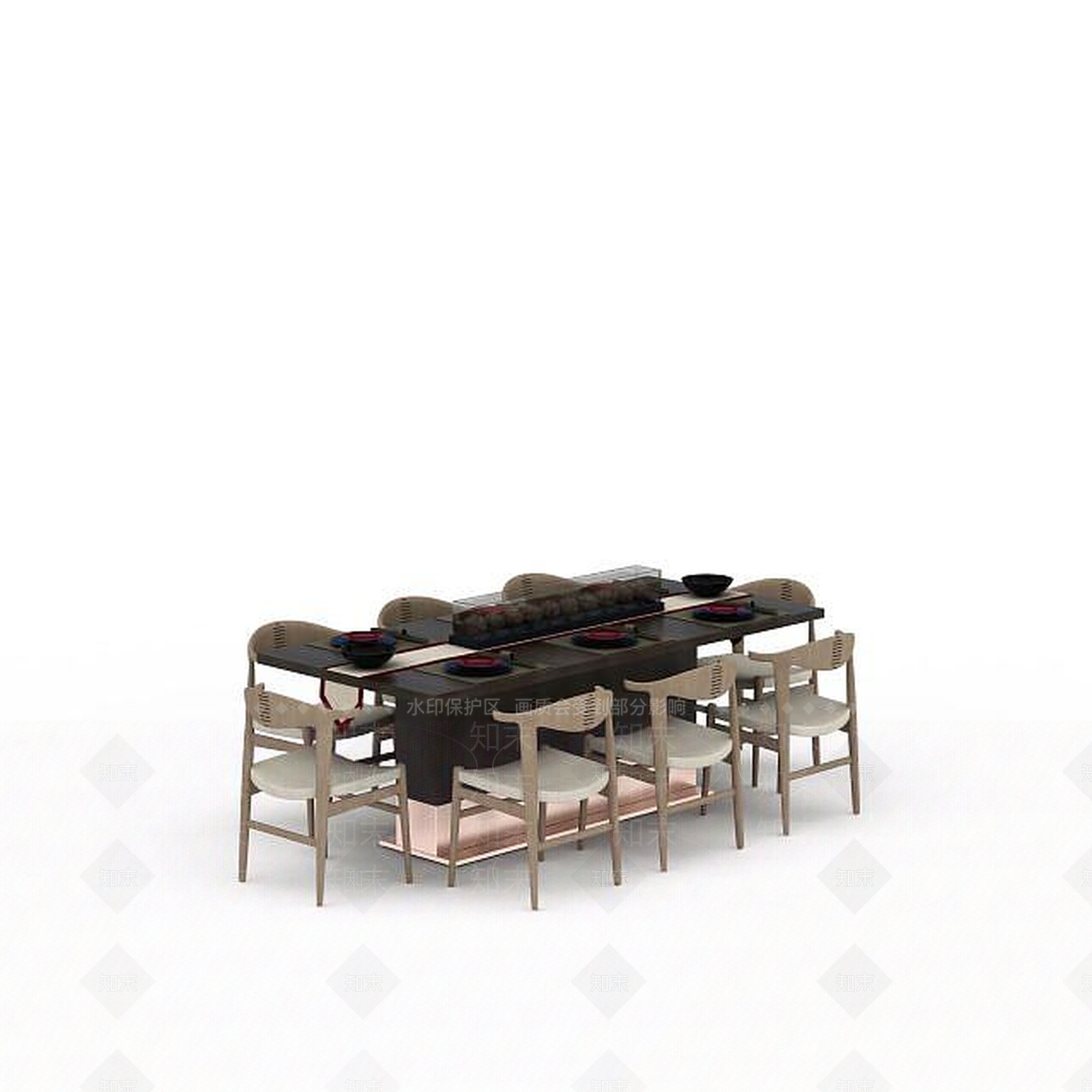 现代餐厅餐桌3D模型下载【ID:1199170598】