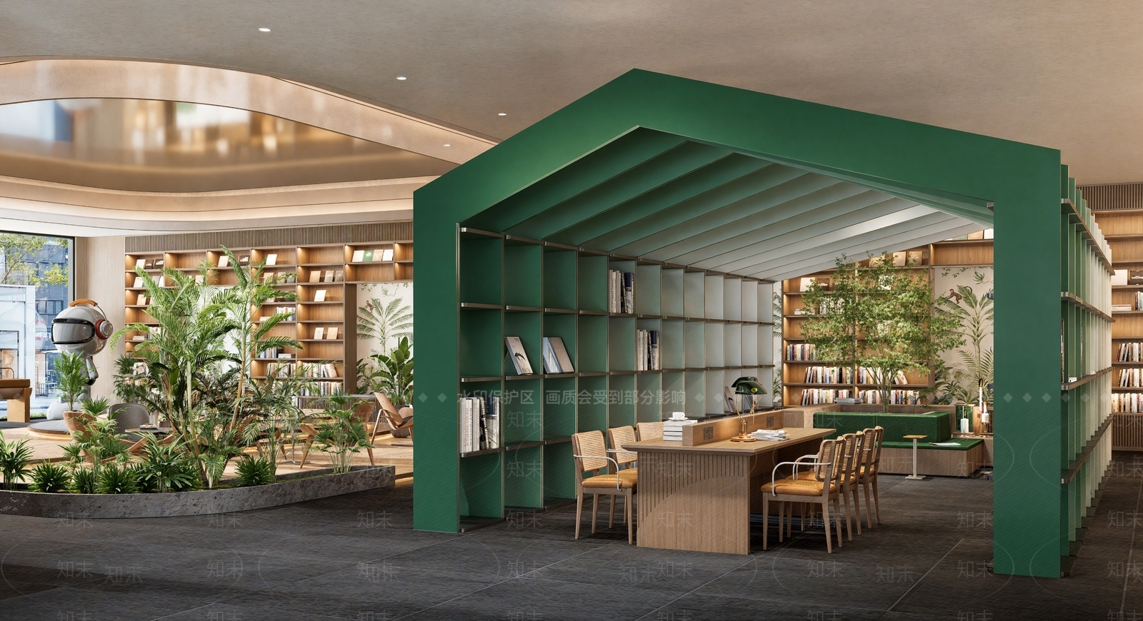 现代原木书店SU模型下载【ID:1199172544】