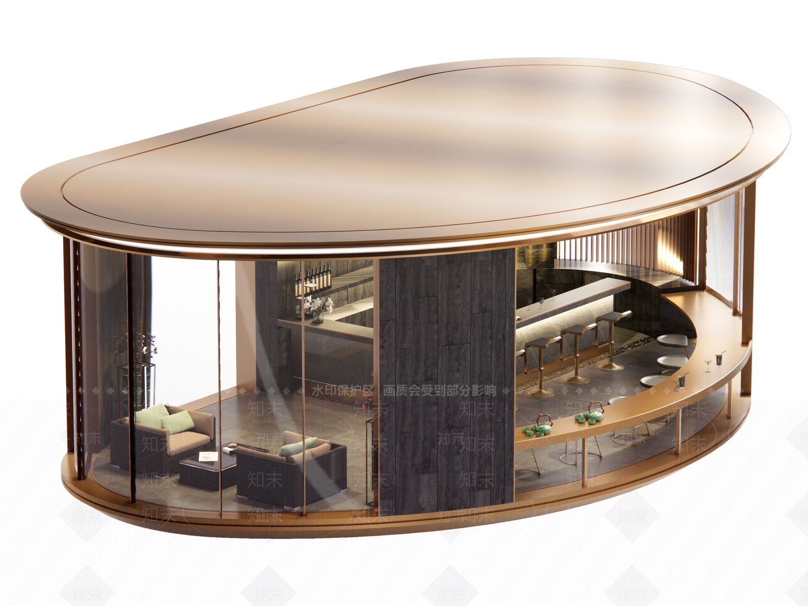 现代廊架SU模型下载【ID:1199171014】