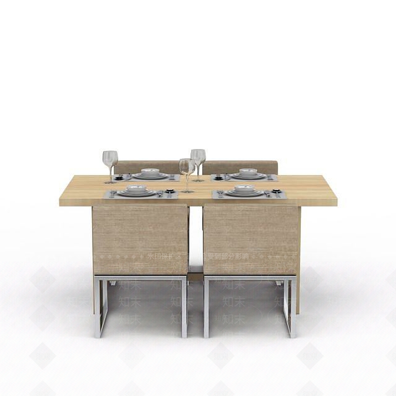 现代餐桌桌椅组合3D模型下载【ID:1199171029】