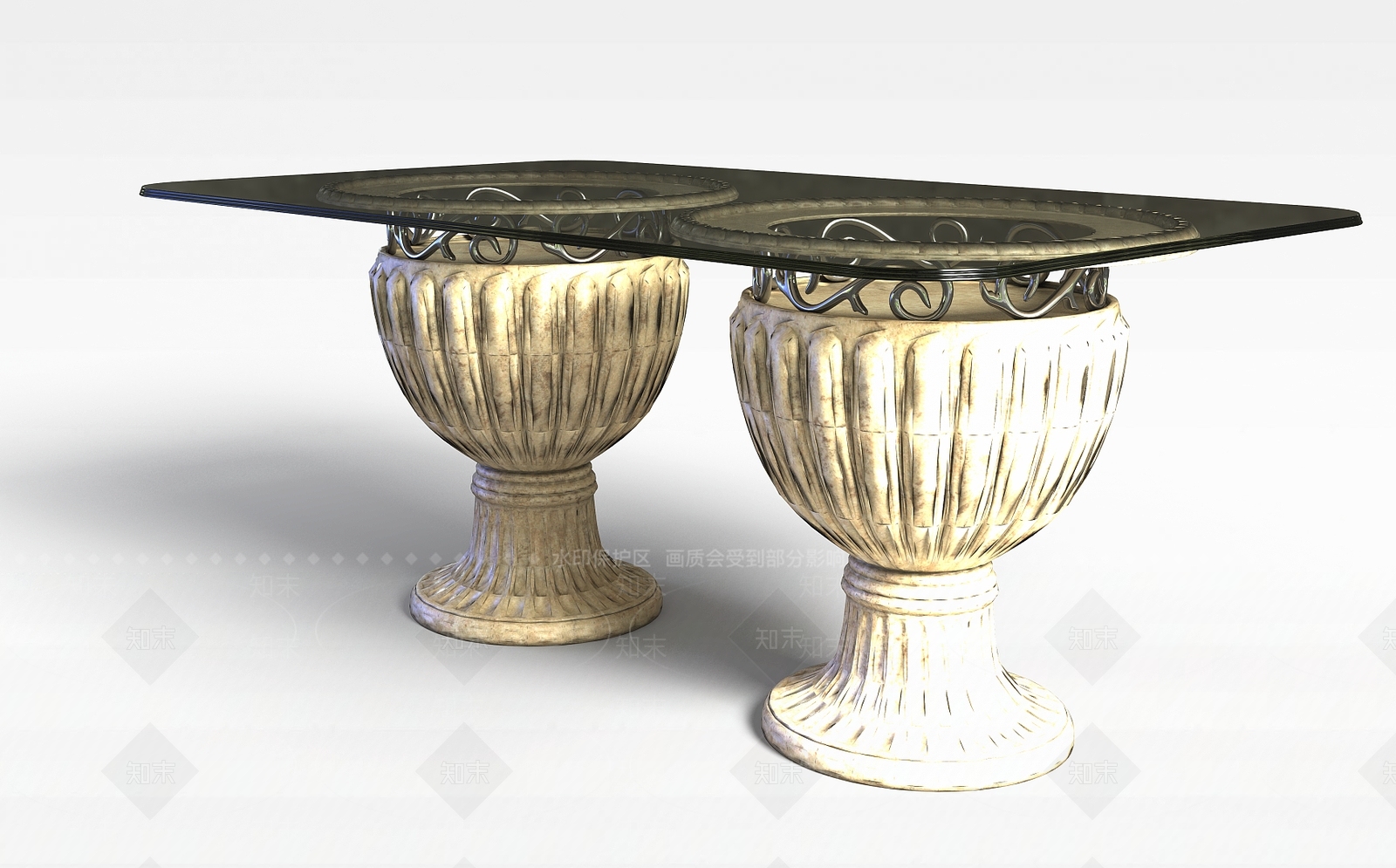 现代玻璃桌子3D模型下载【ID:1199171419】