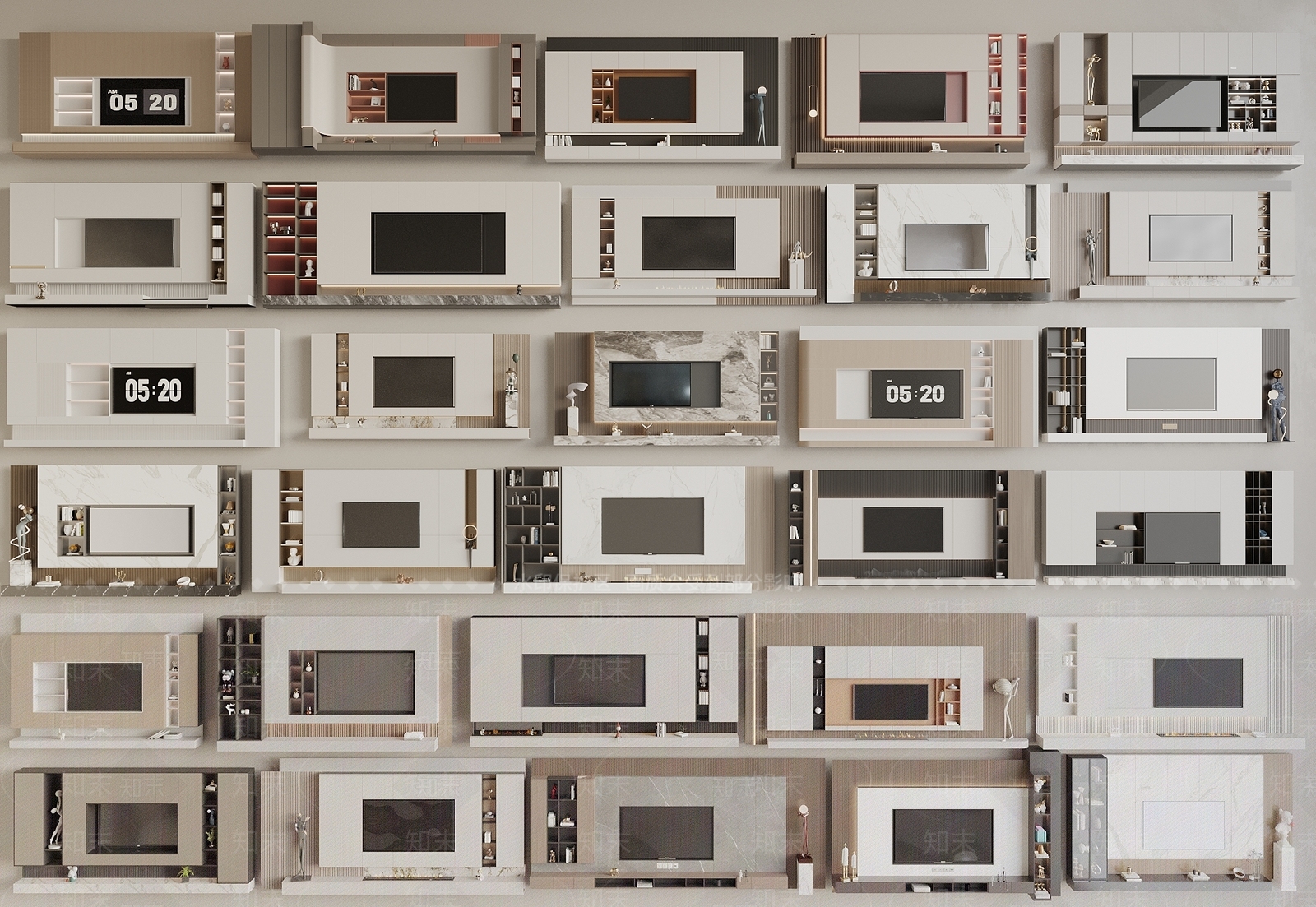 现代背景墙SU模型下载【ID:1199330218】