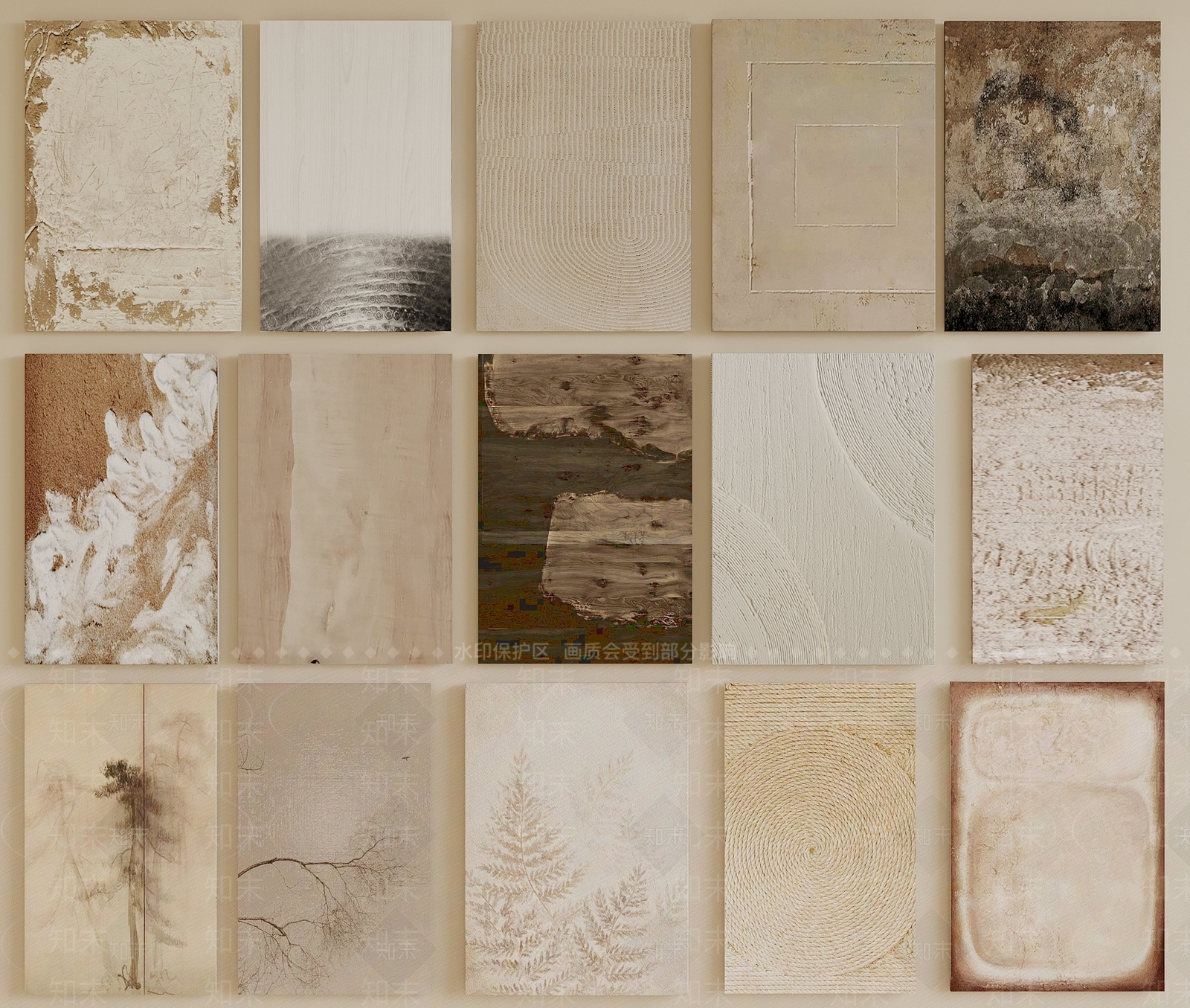 侘寂中古挂画SU模型下载【ID:1199176656】