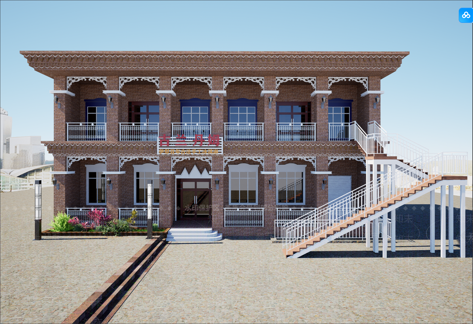复古风格建筑SU模型下载【ID:1199178217】