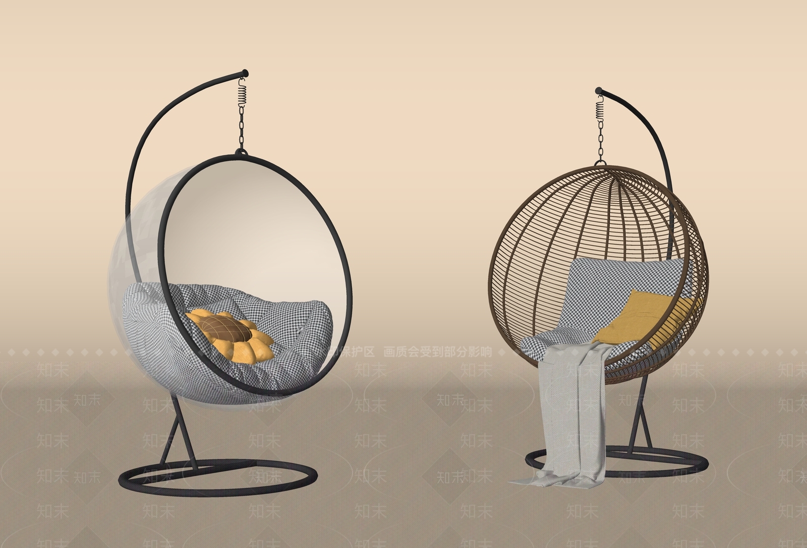 现代秋千SU模型下载【ID:1199182125】