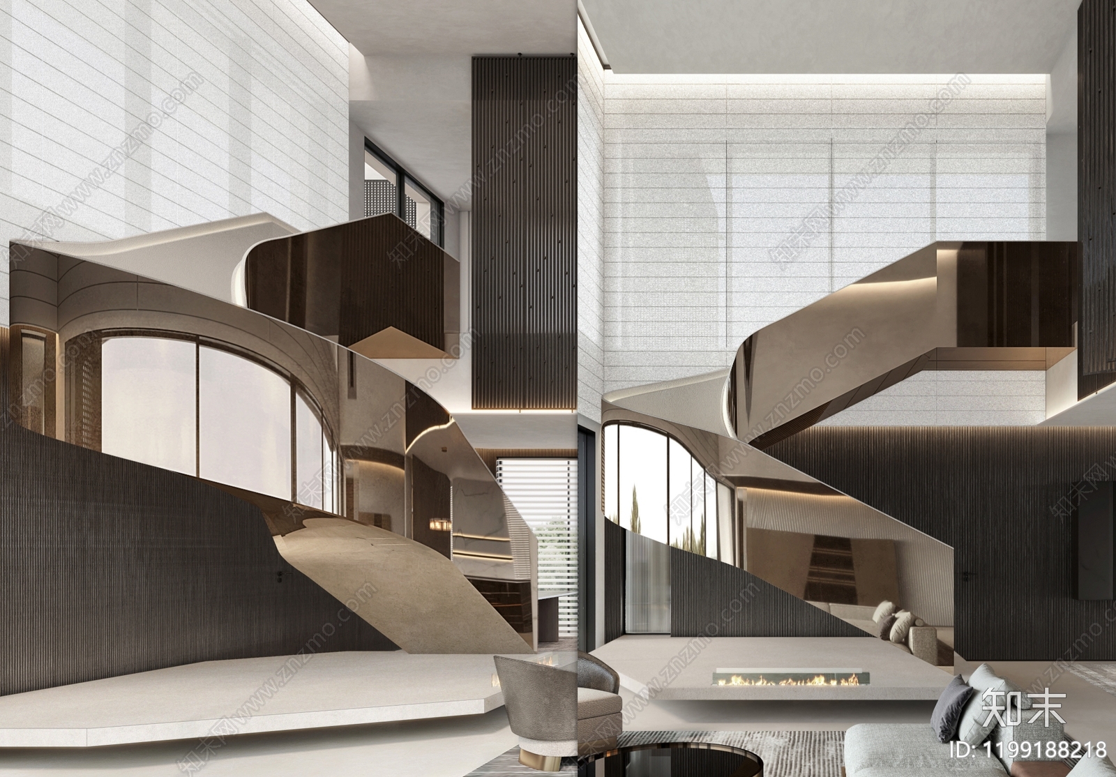 现代轻奢楼梯节点施工图下载【ID:1199188218】