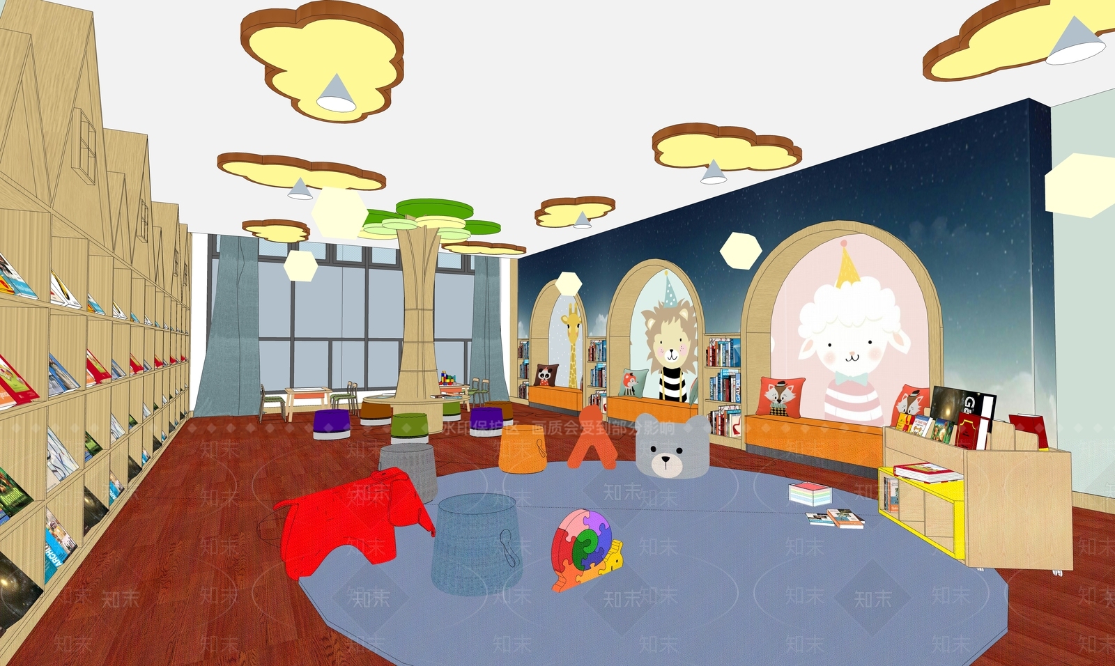 现代幼儿园内部SU模型下载【ID:1199209323】