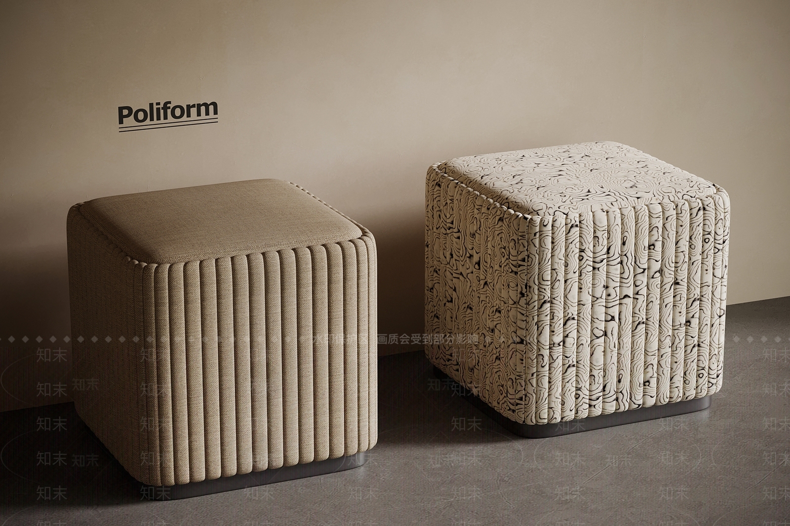 现代中古沙发凳3D模型下载【ID:1199209835】
