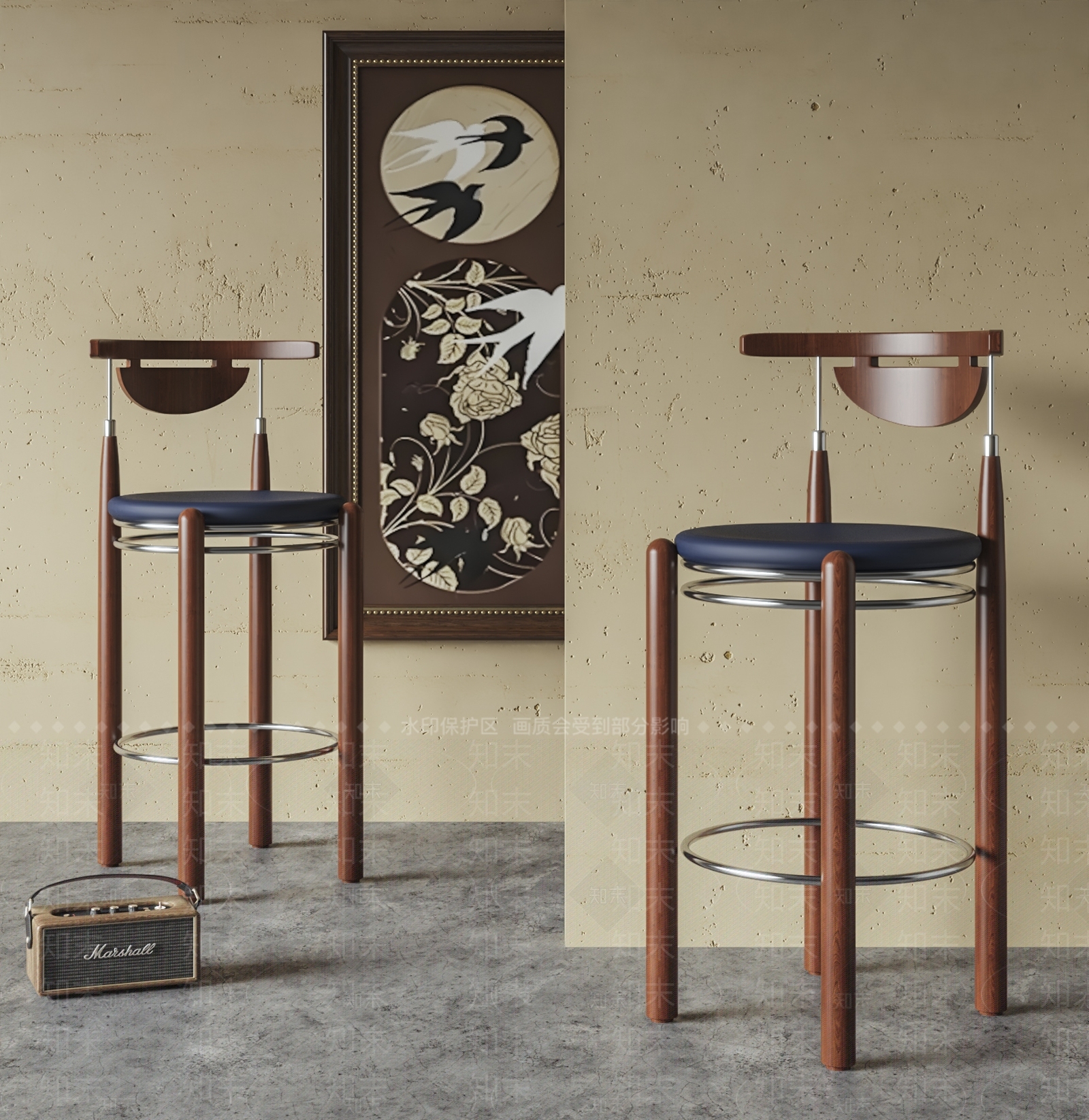 中古吧椅3D模型下载【ID:1199211755】