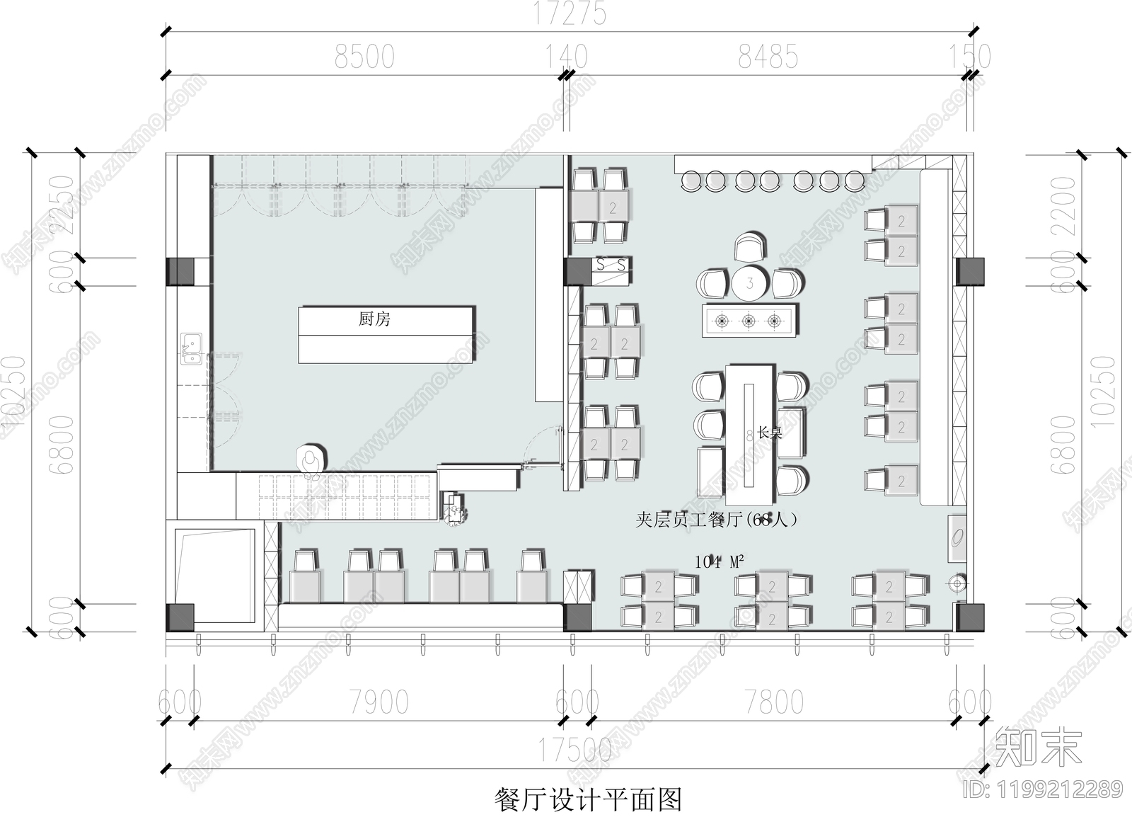 现代茶餐厅cad施工图下载【ID:1199212289】