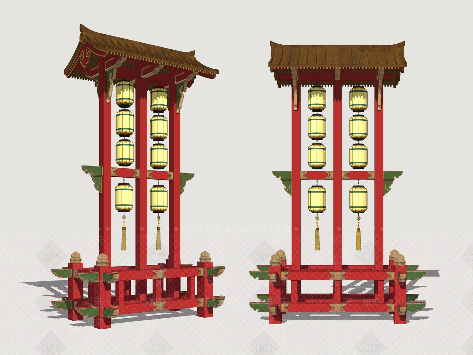 新中式灯笼SU模型下载【ID:1199214777】