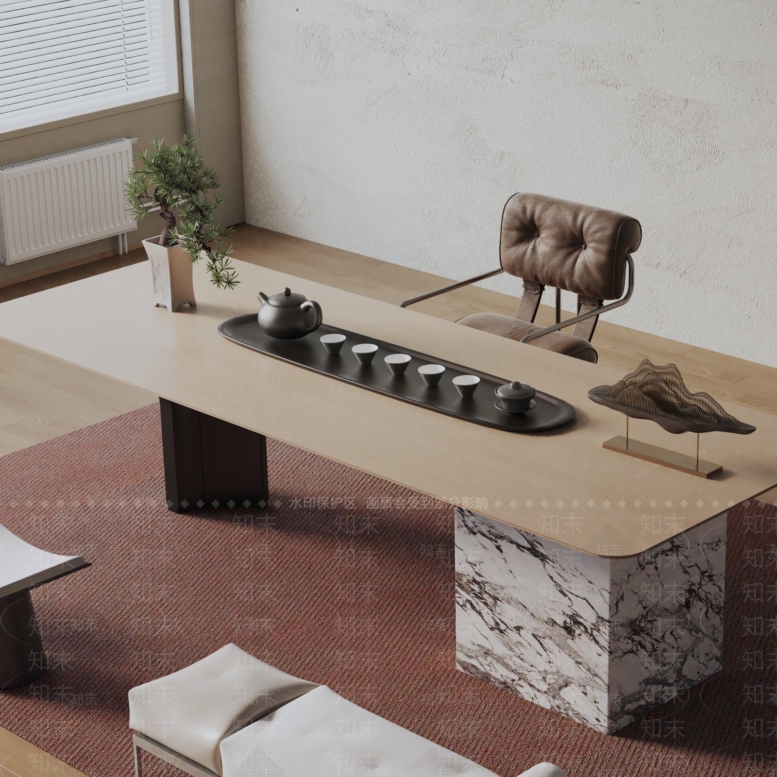 现代茶室3D模型下载【ID:1199215126】