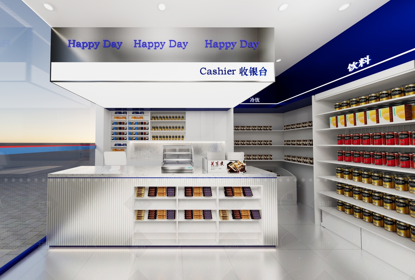 现代简约便利店SU模型下载【ID:1201585943】