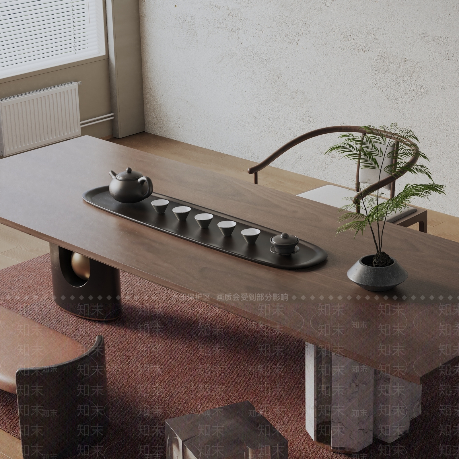 现代茶室3D模型下载【ID:1199216462】