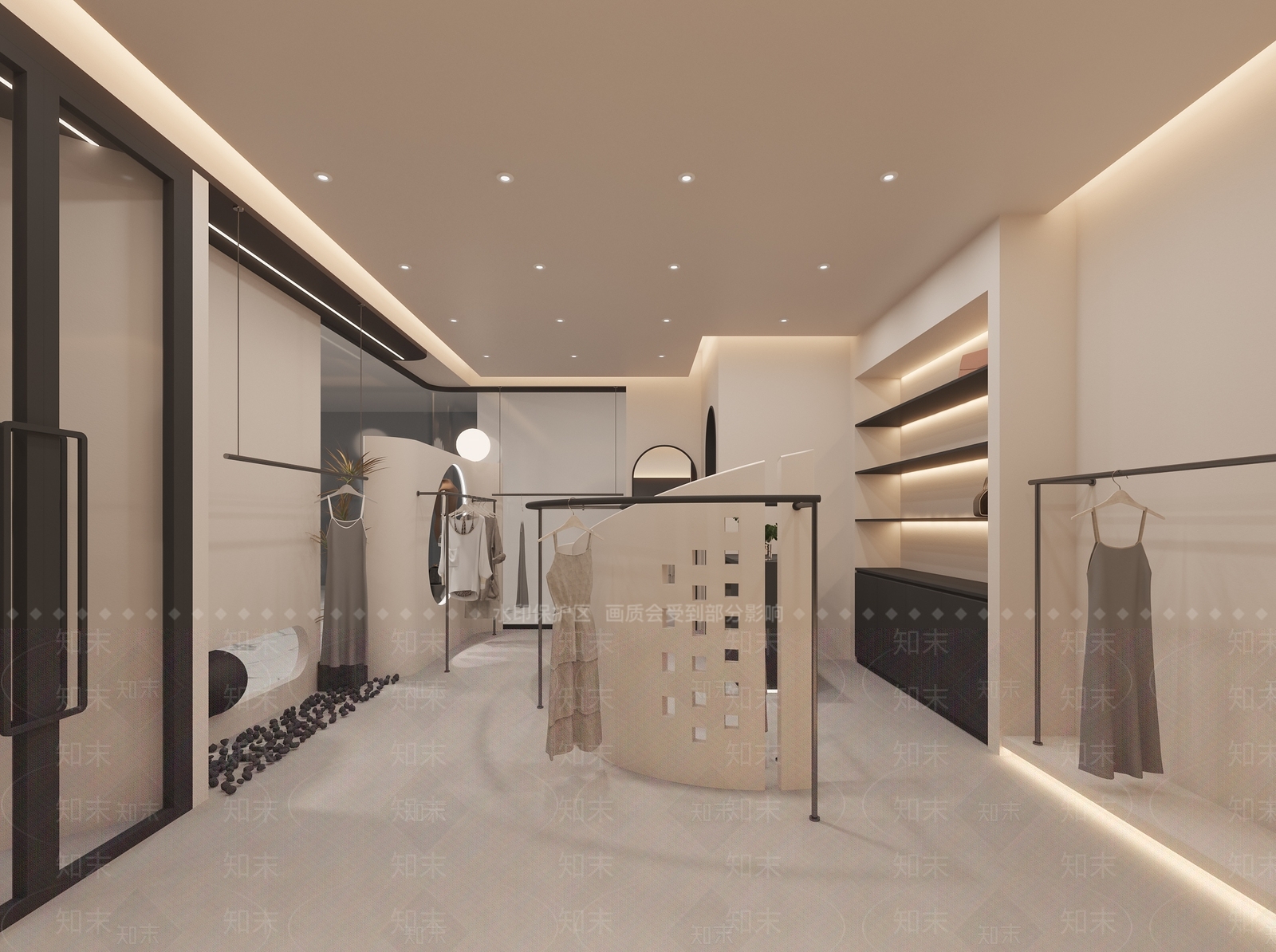 现代奶油服装店3D模型下载【ID:1199217298】