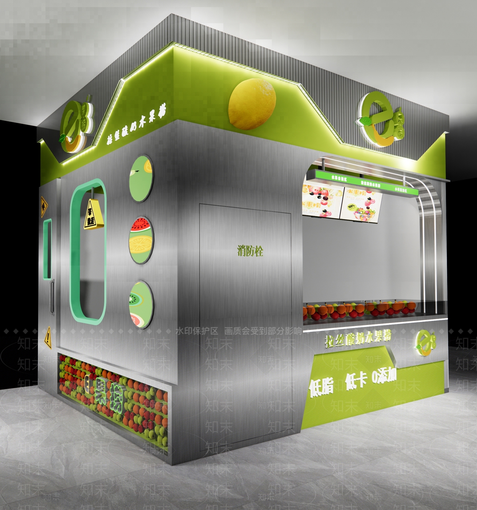 现代简约水果店SU模型下载【ID:1201625039】