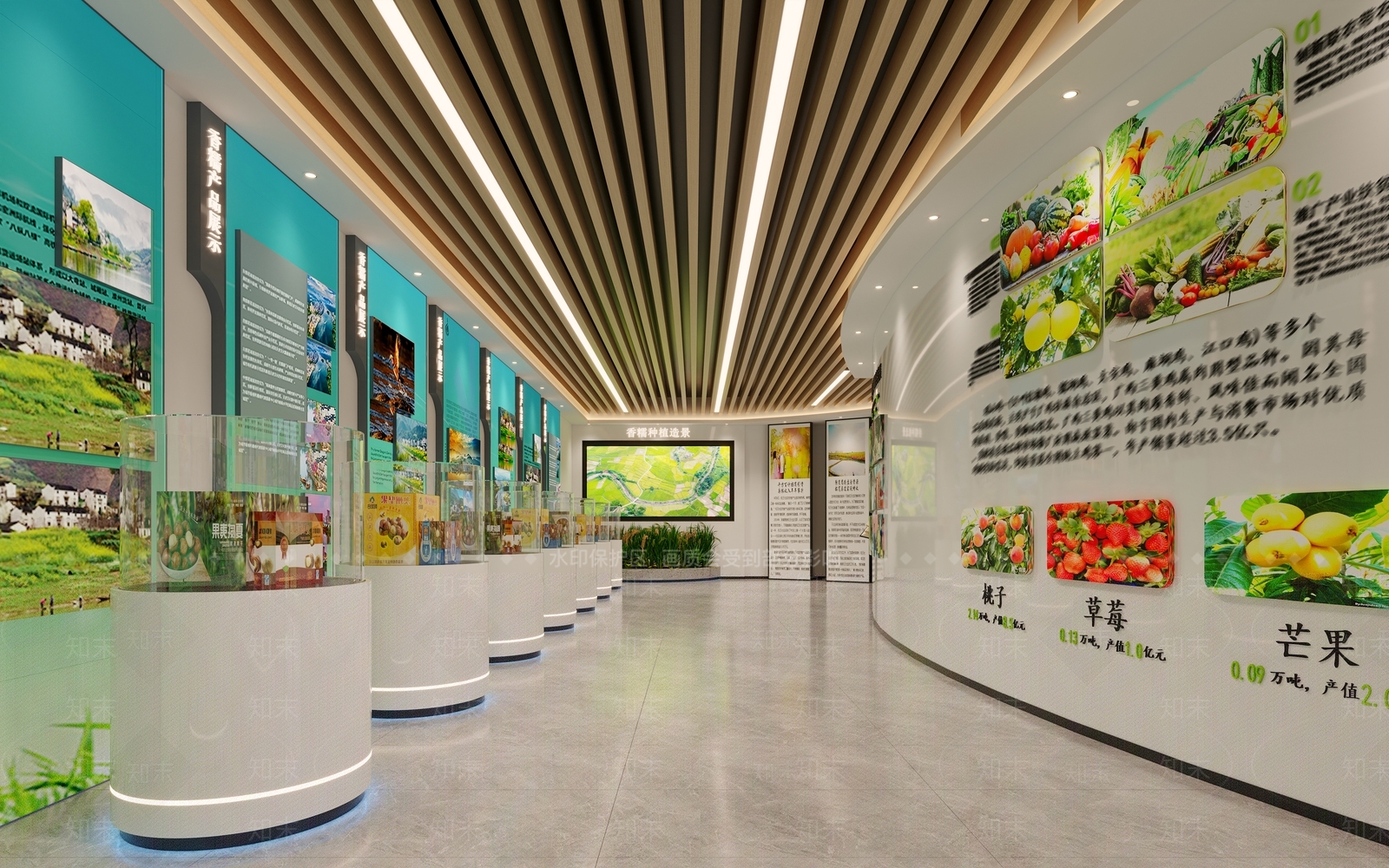 现代农产品展厅3D模型下载【ID:1199222098】