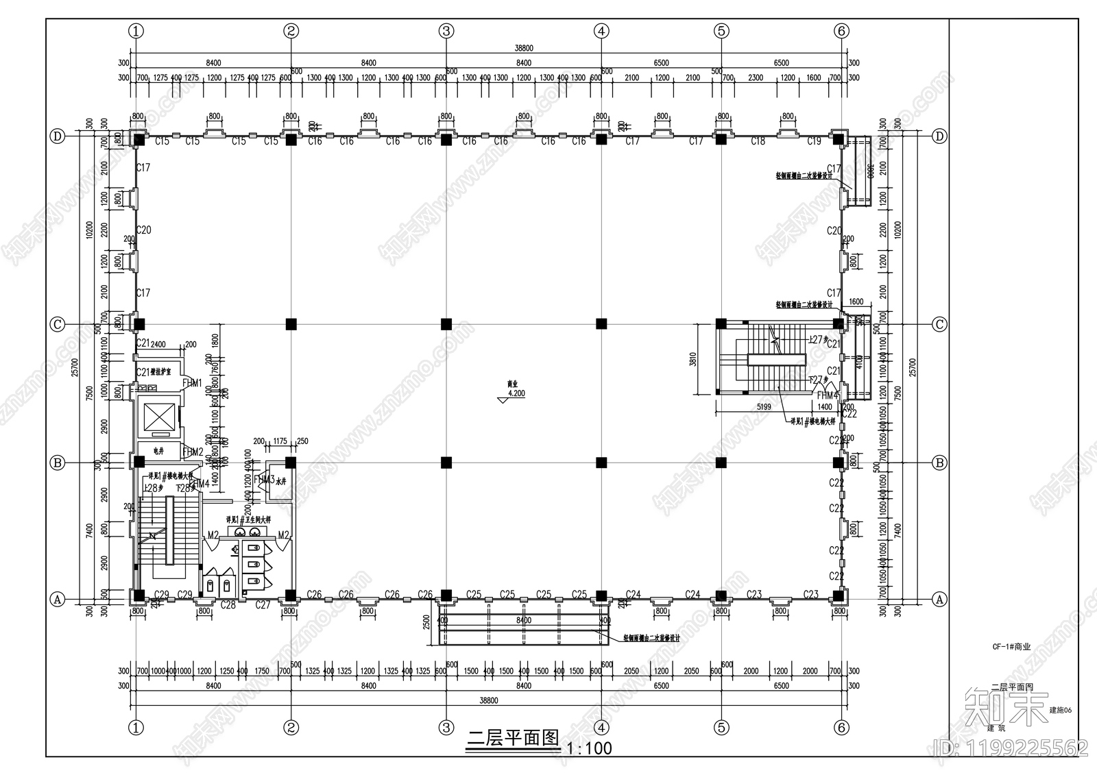 现代商业街cad施工图下载【ID:1199225562】