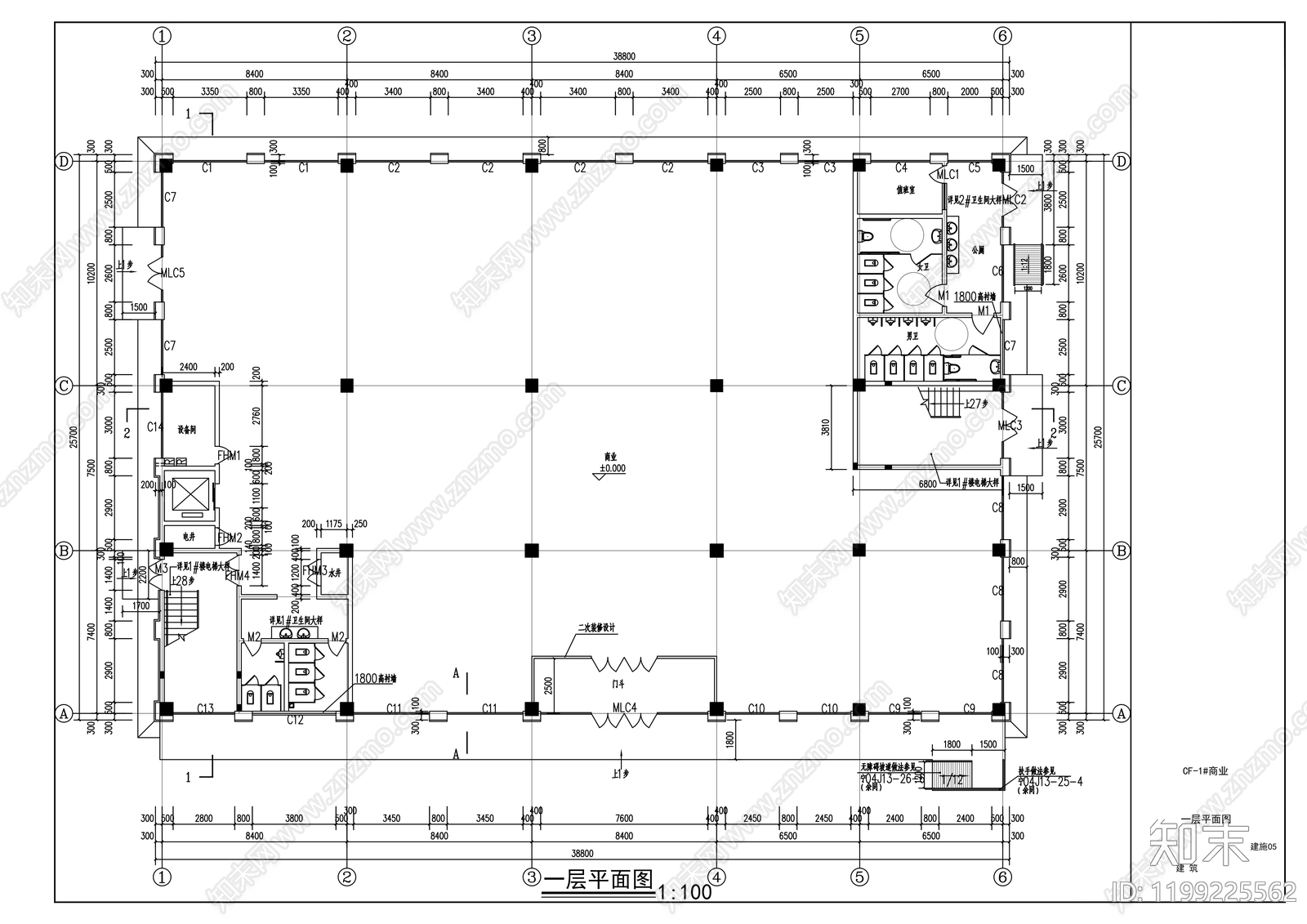 现代商业街cad施工图下载【ID:1199225562】